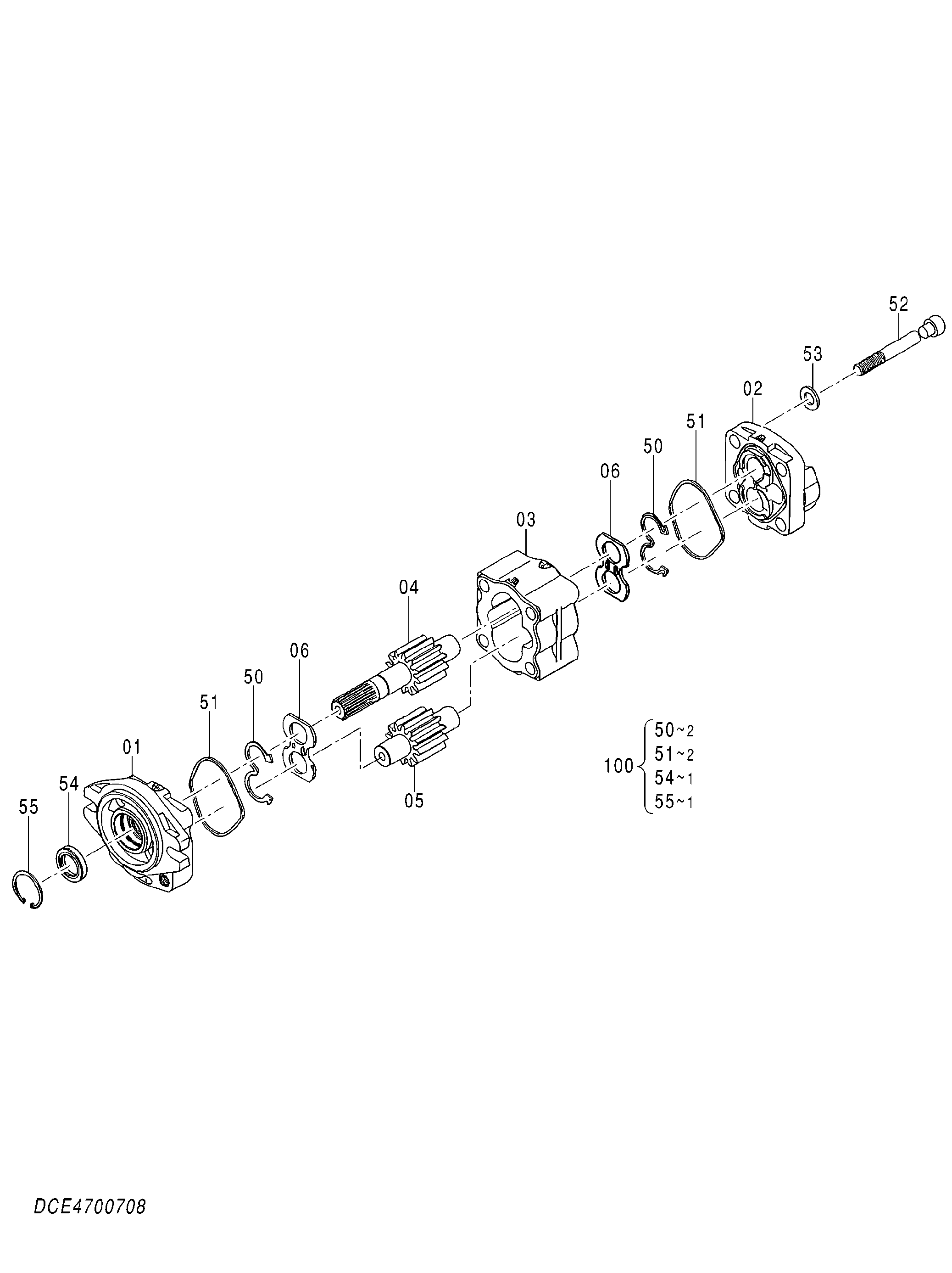 Схема Шестерённый насос HITACHI ZX670LC-5G