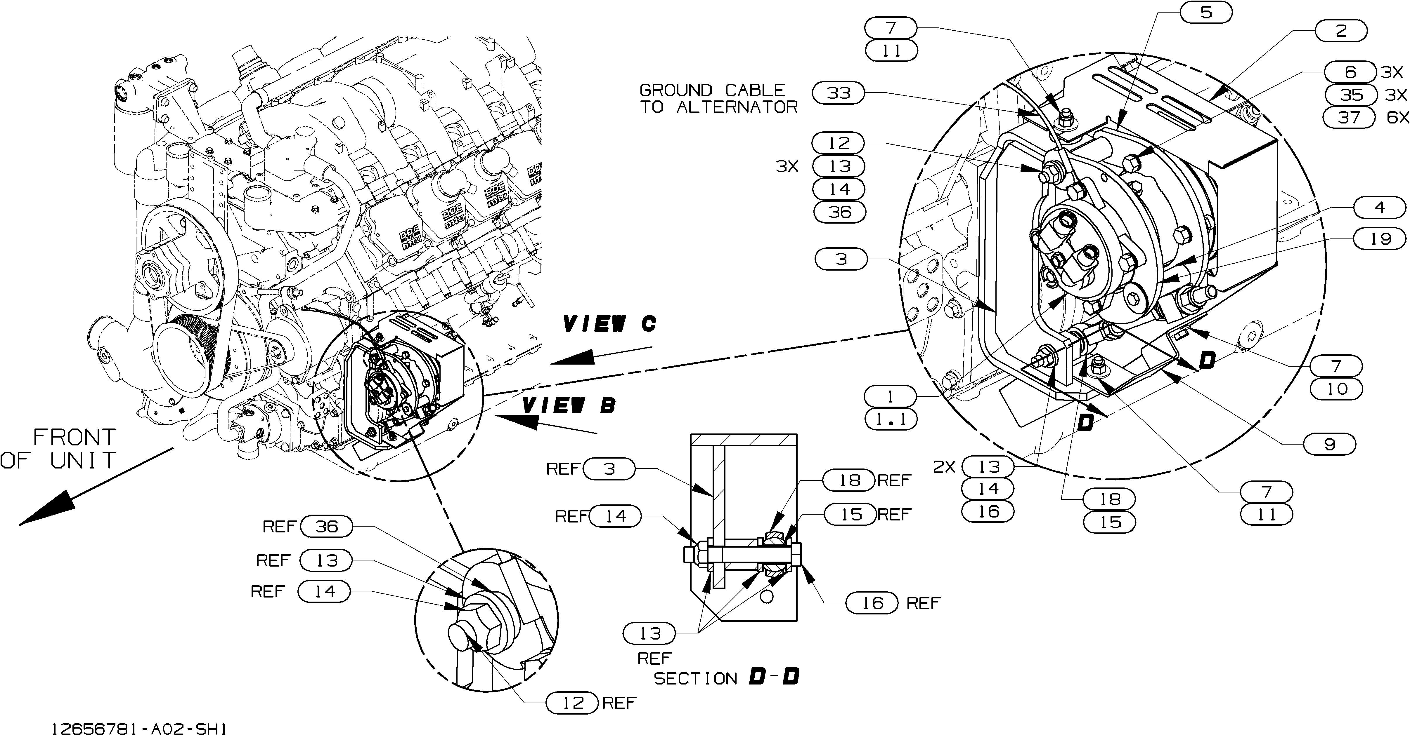 Схема 8705-A/C компрессор HITACHI EH1100-3