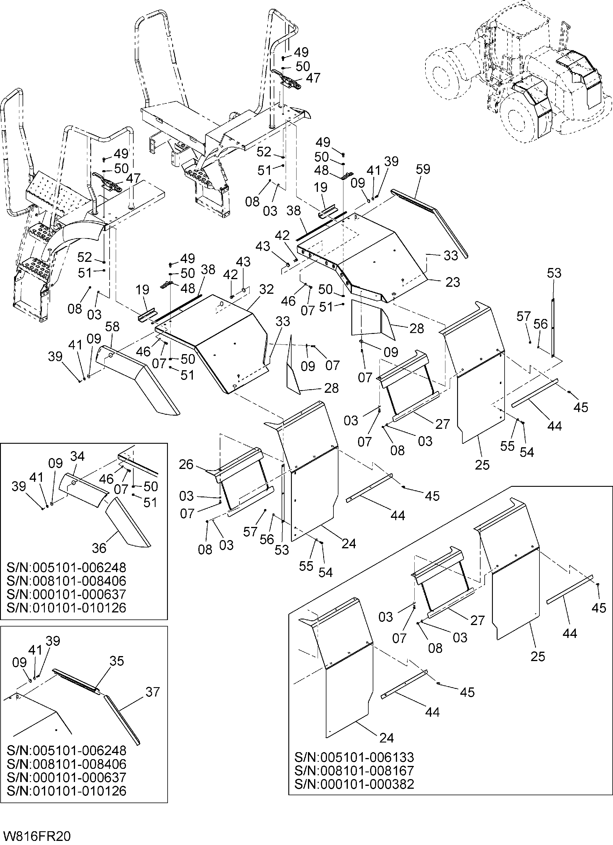 Схема Полный задний крыло(1-2)(FRF) HITACHI ZW220-HCMF