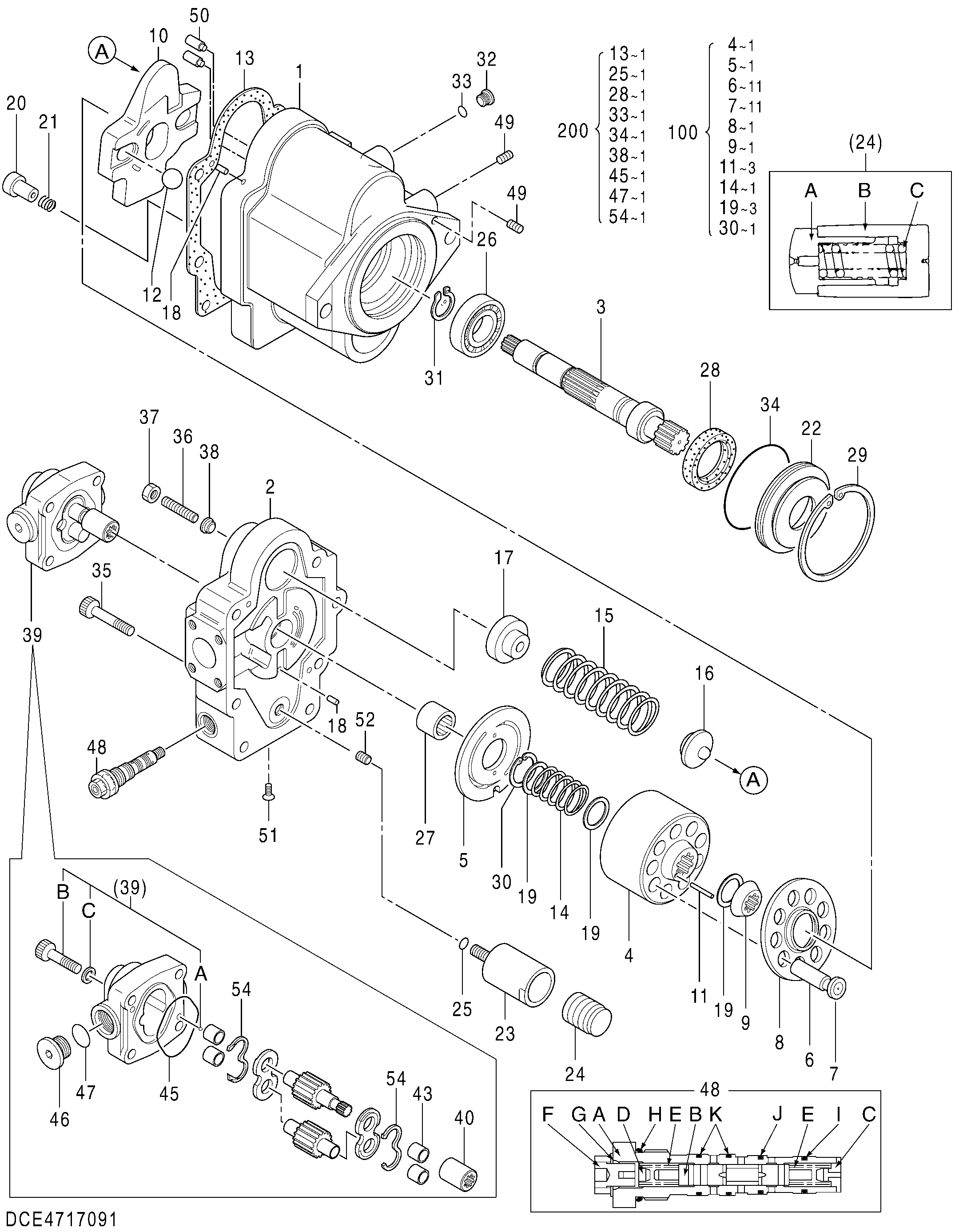 Схема Поршневой насос HITACHI ZX50U-5N