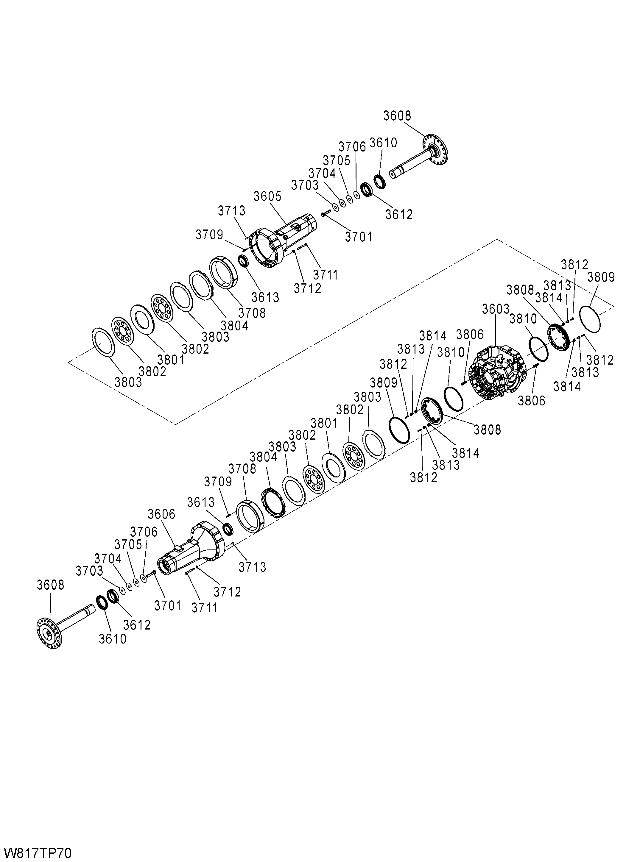 Схема Мост в сборе(правый)(1/4)(TPD) HITACHI ZW310-HCMF