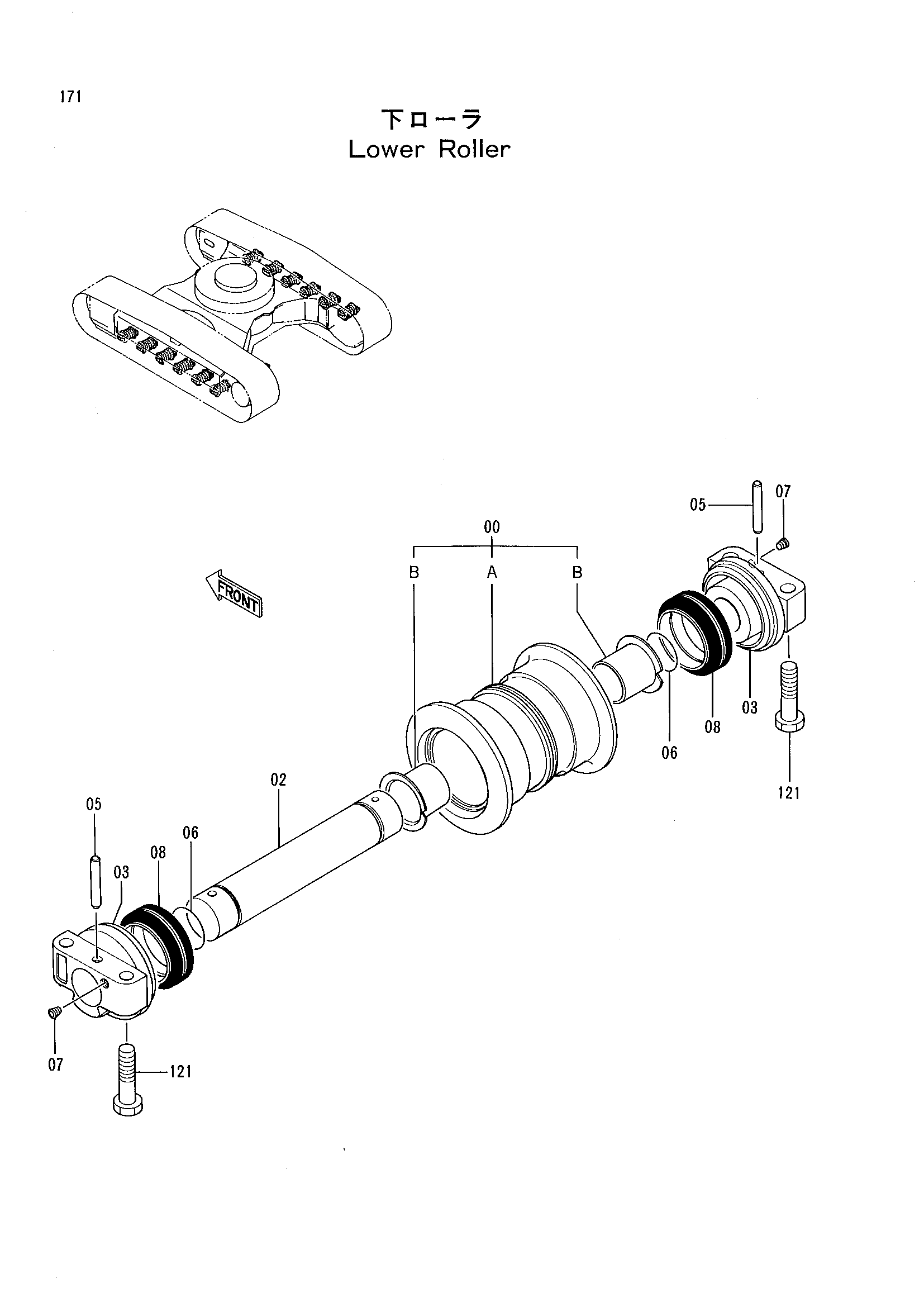 Схема Опорный каток HITACHI EX100-2