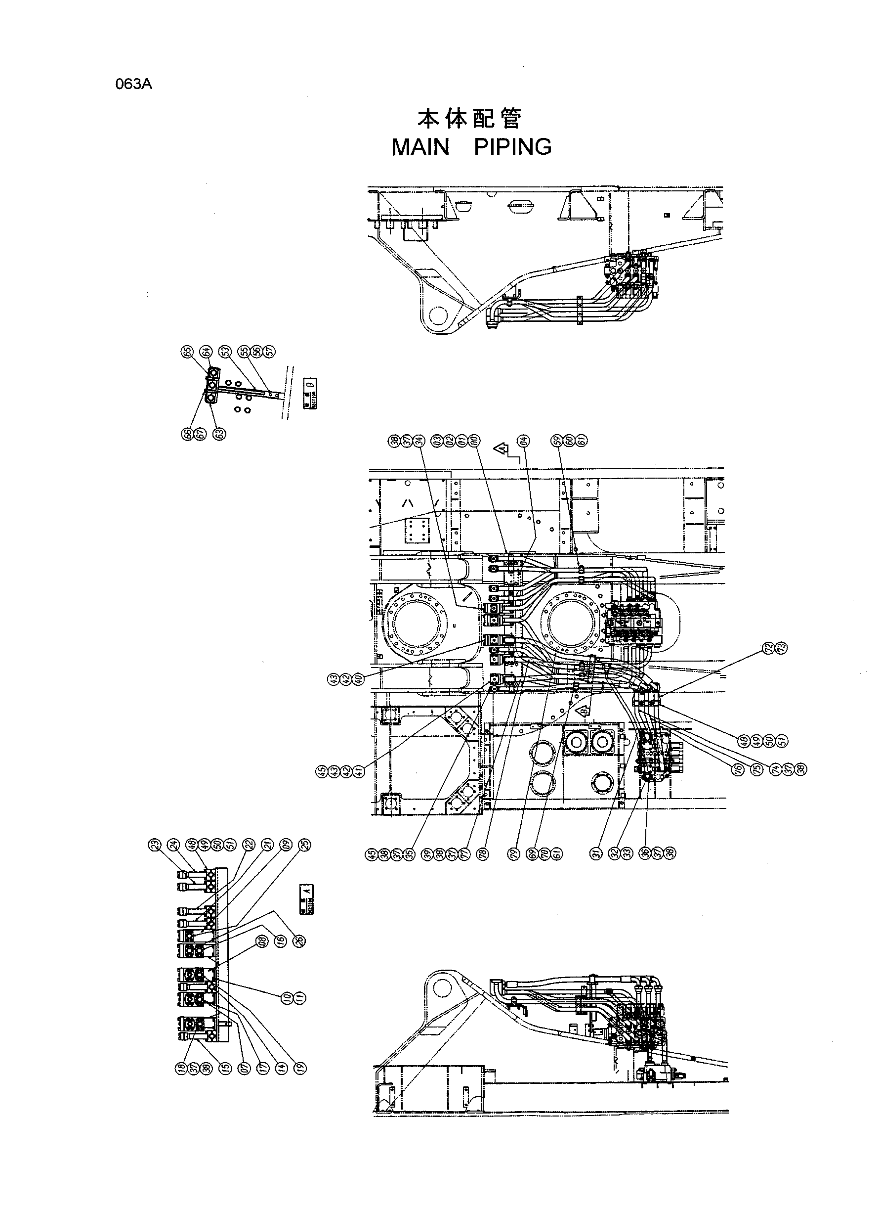 Схема Основные гидролинии HITACHI EX1200-5