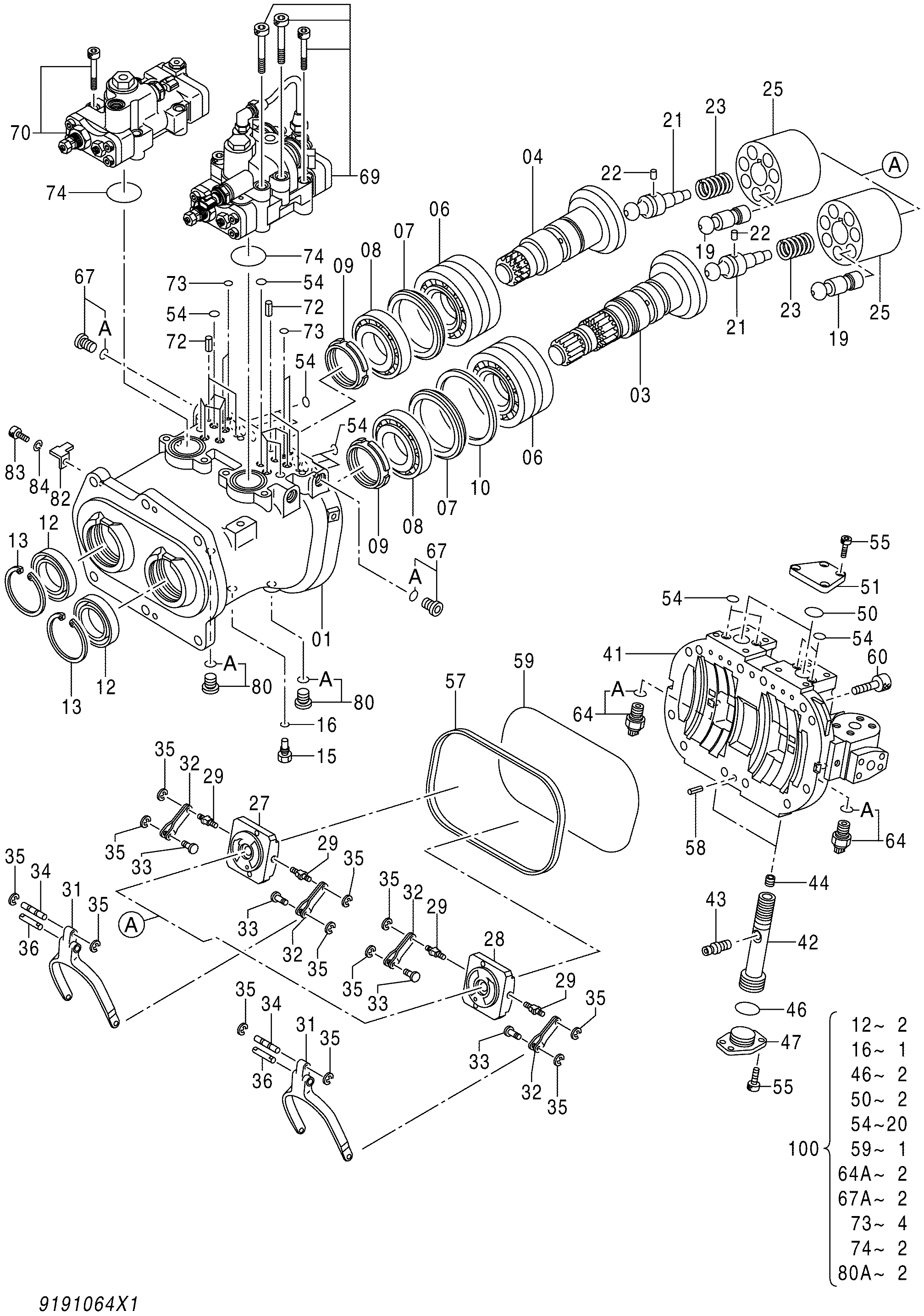 Схема Насос блок HITACHI ZX240-3G