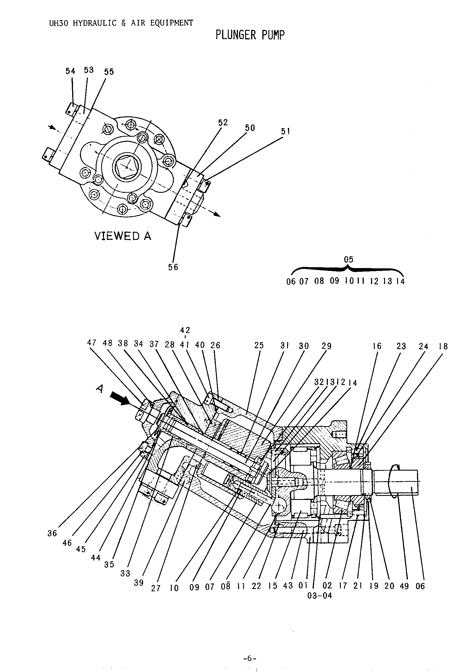 Схема Плунжер насос HITACHI UH30