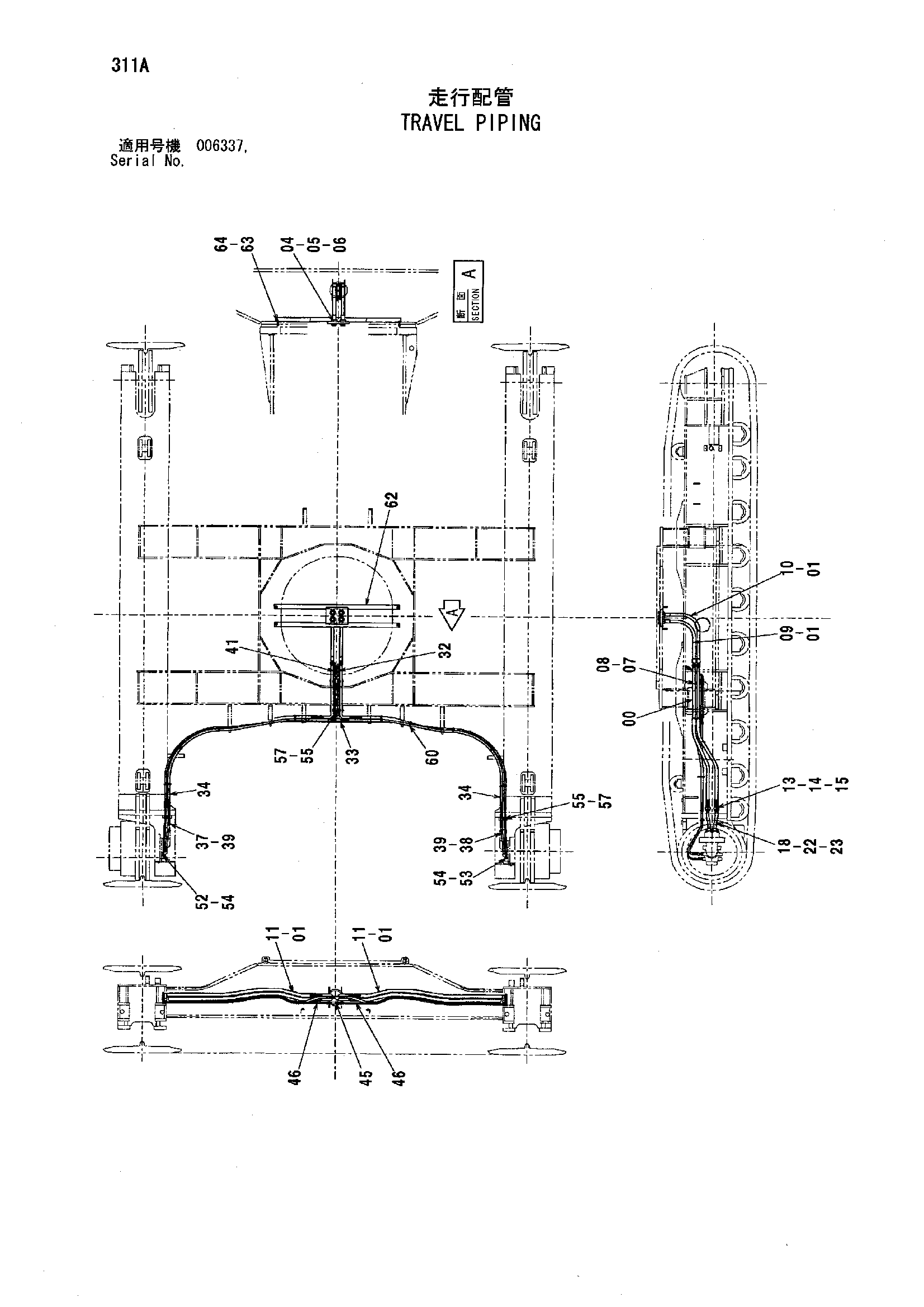 Схема Гидролинии хода HITACHI ZX850H
