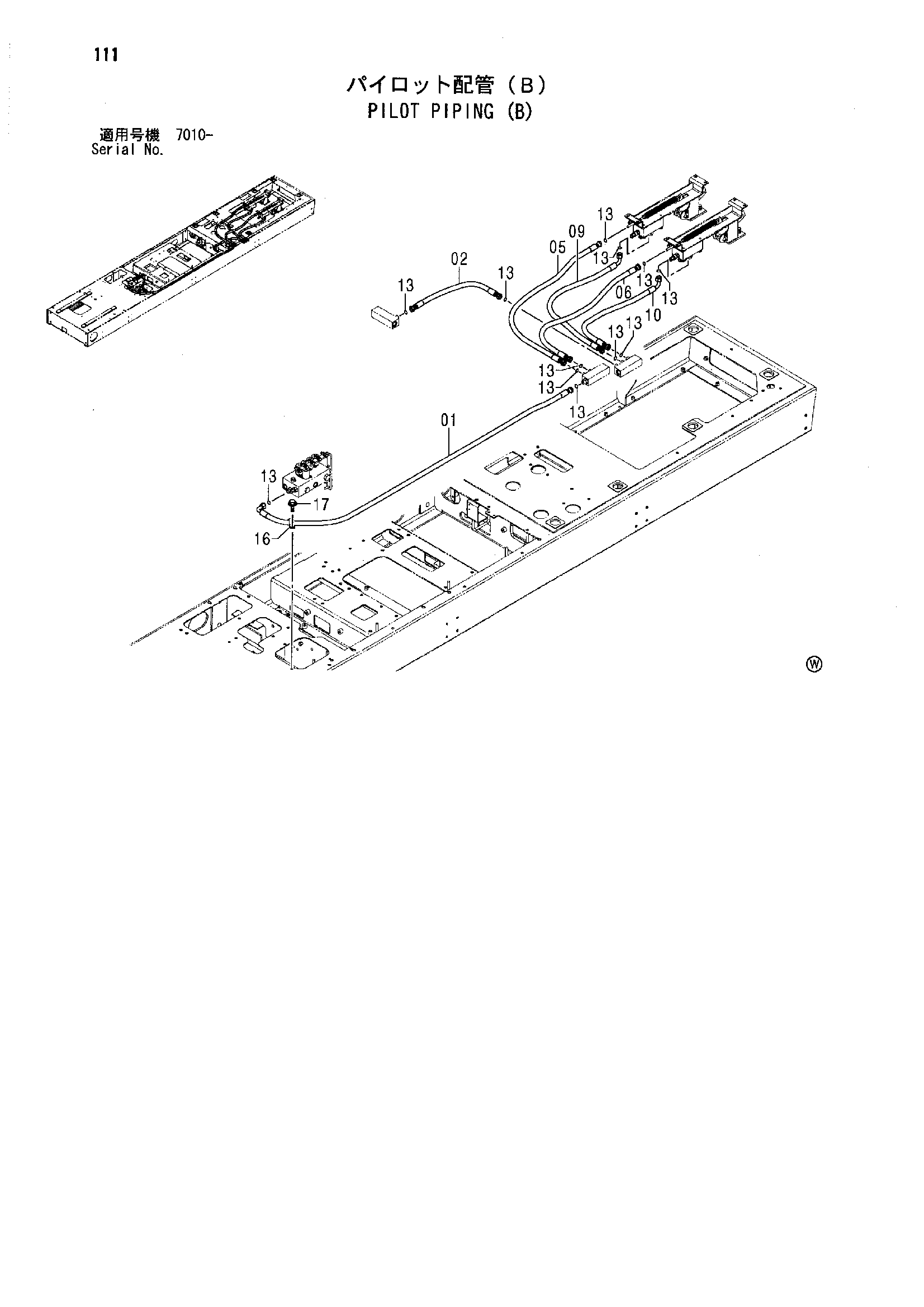 Схема Пилотные гидролинии (B) HITACHI SCX1200-2