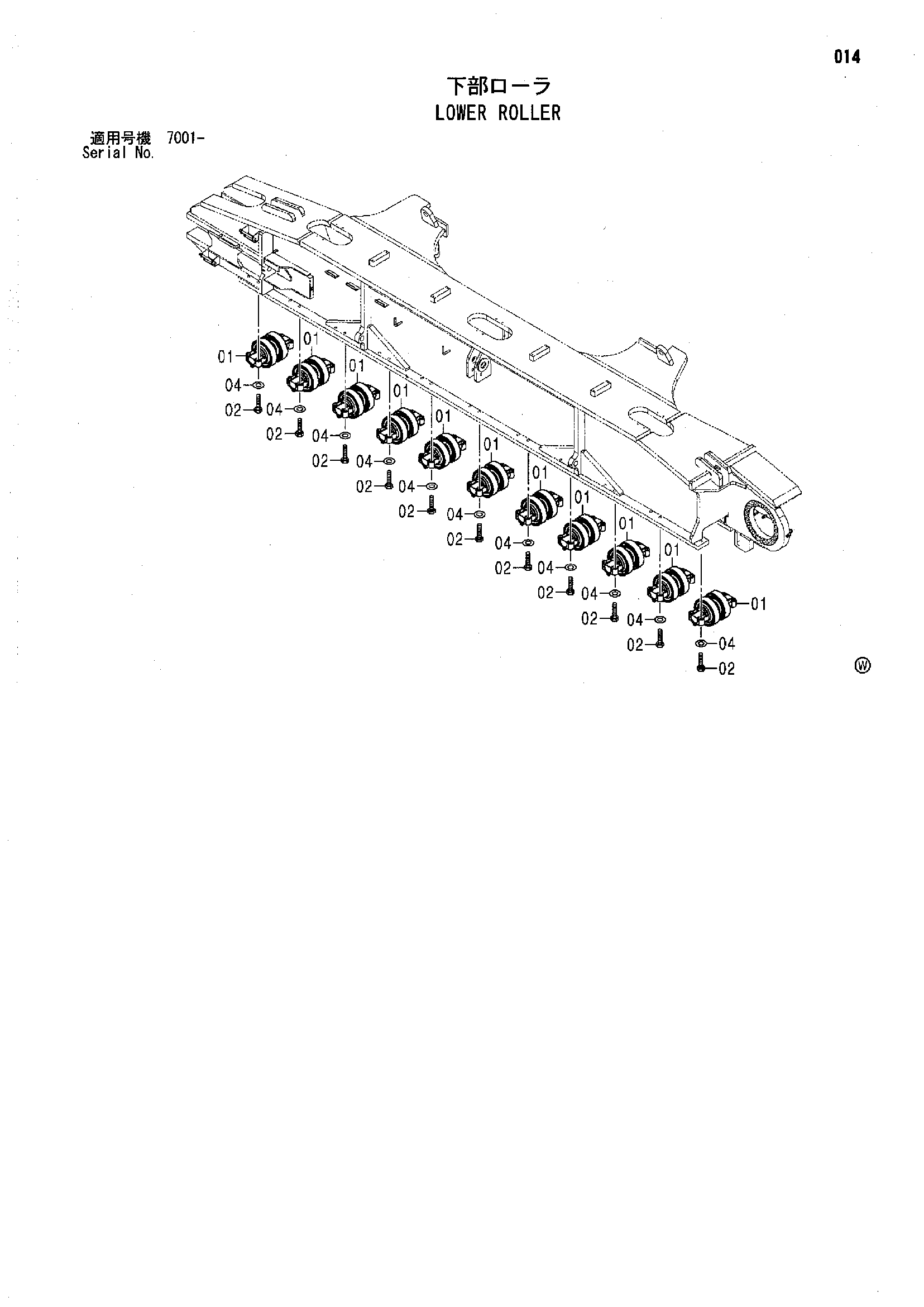Схема Опорный каток HITACHI SCX1500-2