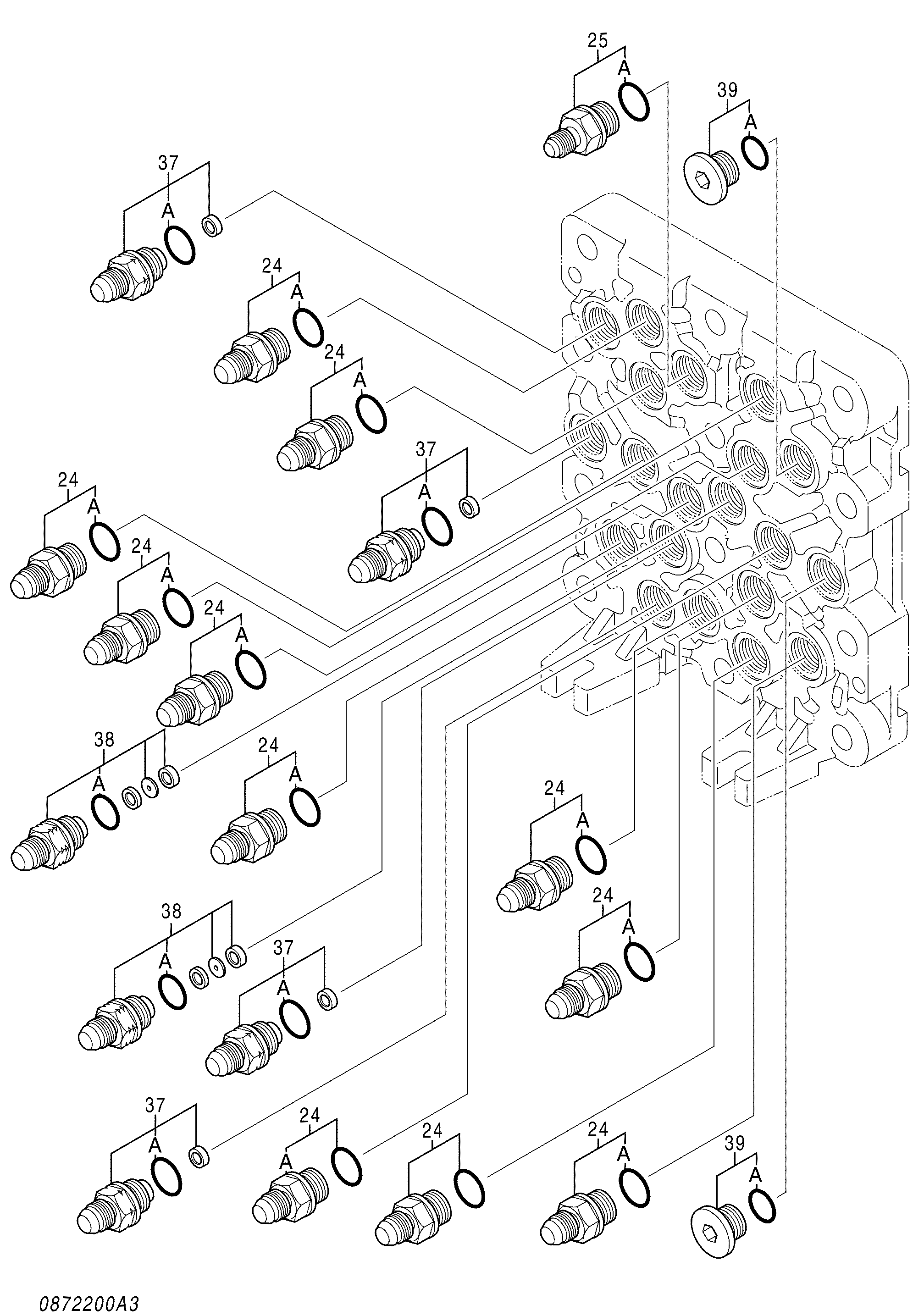Схема Челночный клапан (3/5) HITACHI ZX240-3G