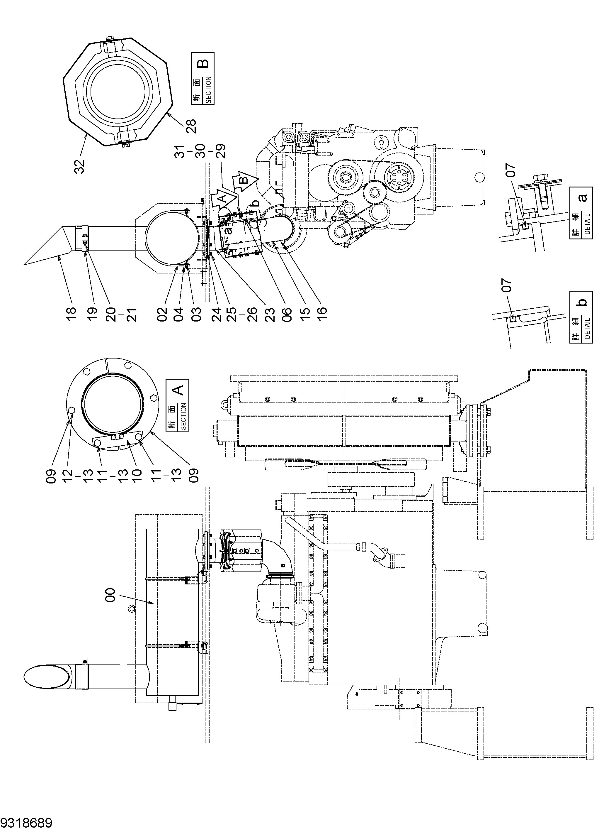 Схема Глушитель HITACHI EX1800-3