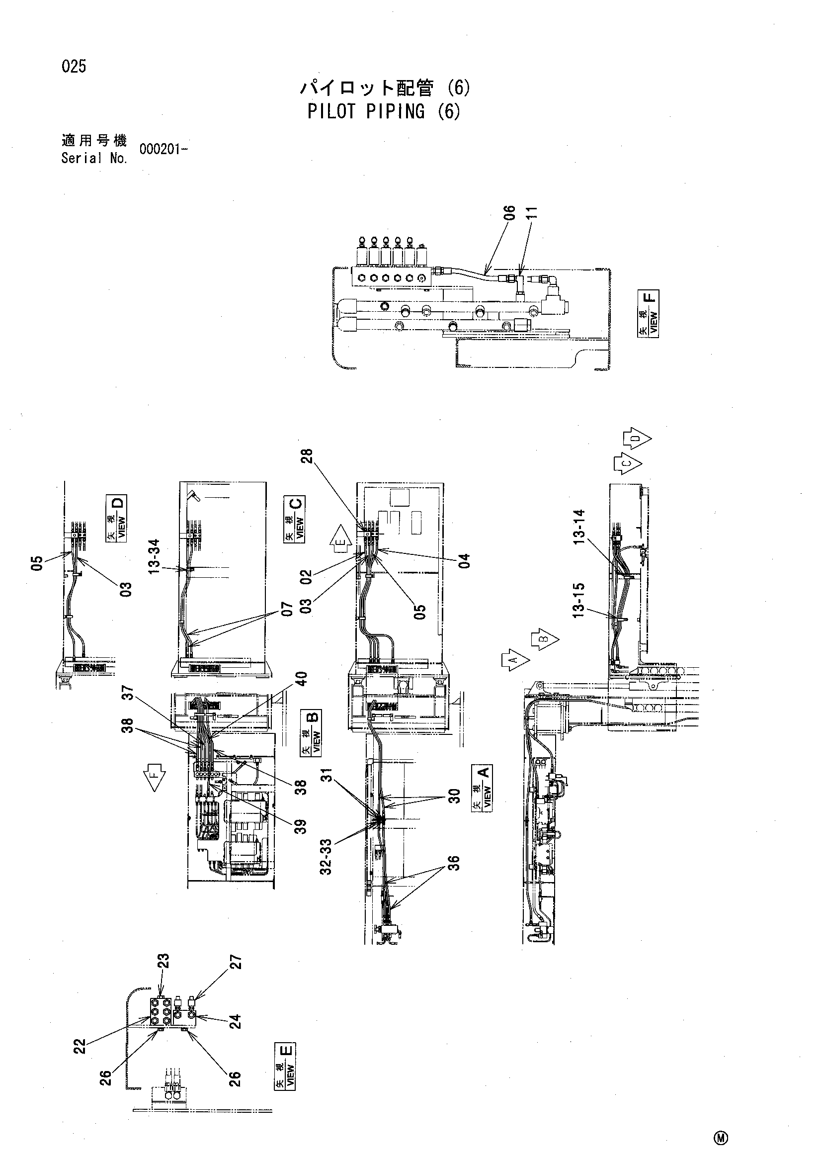 Схема Пилотные гидролинии (6) HITACHI SCX500W