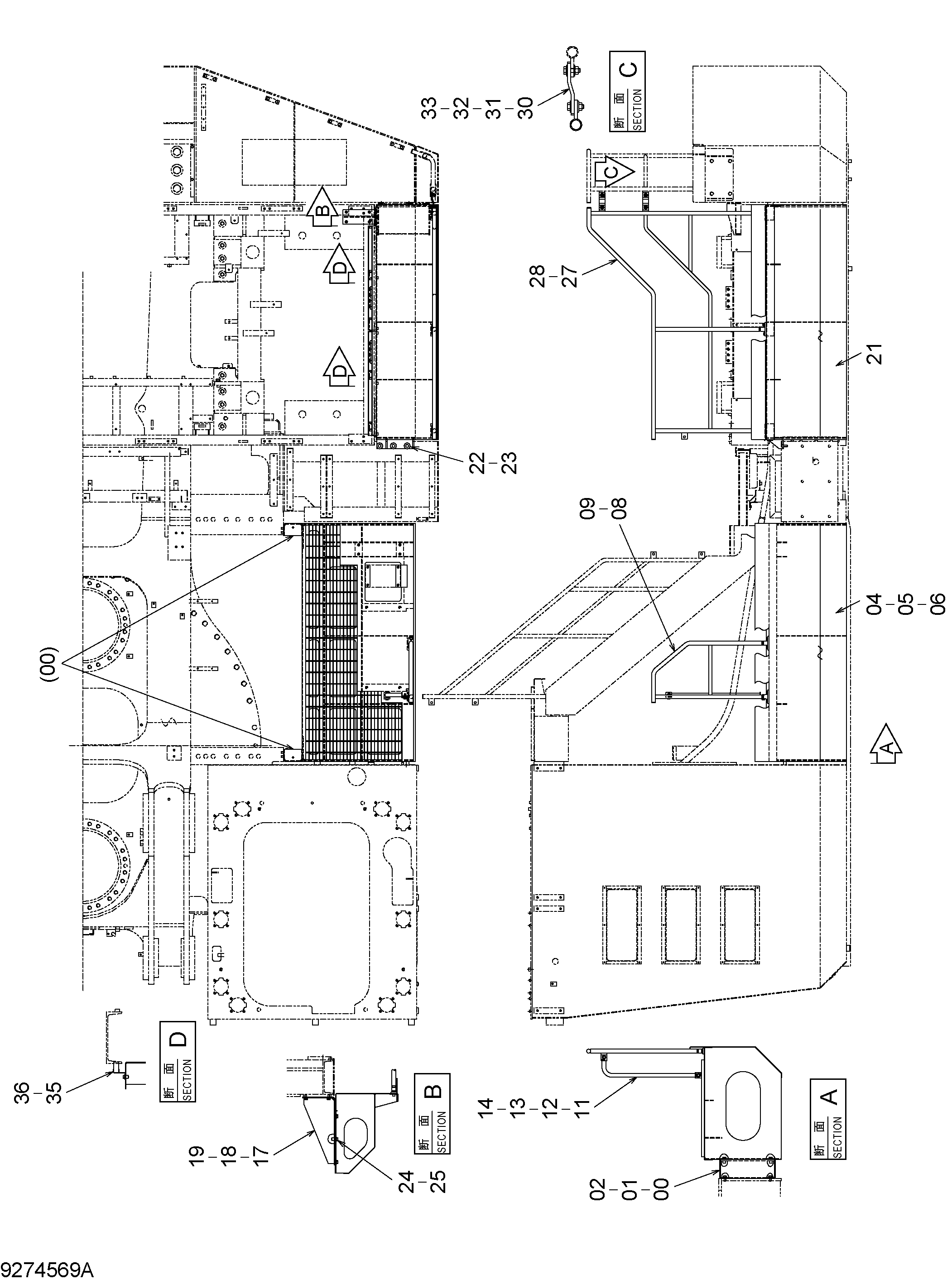 Схема Крыло (левый) HITACHI EX1900-6
