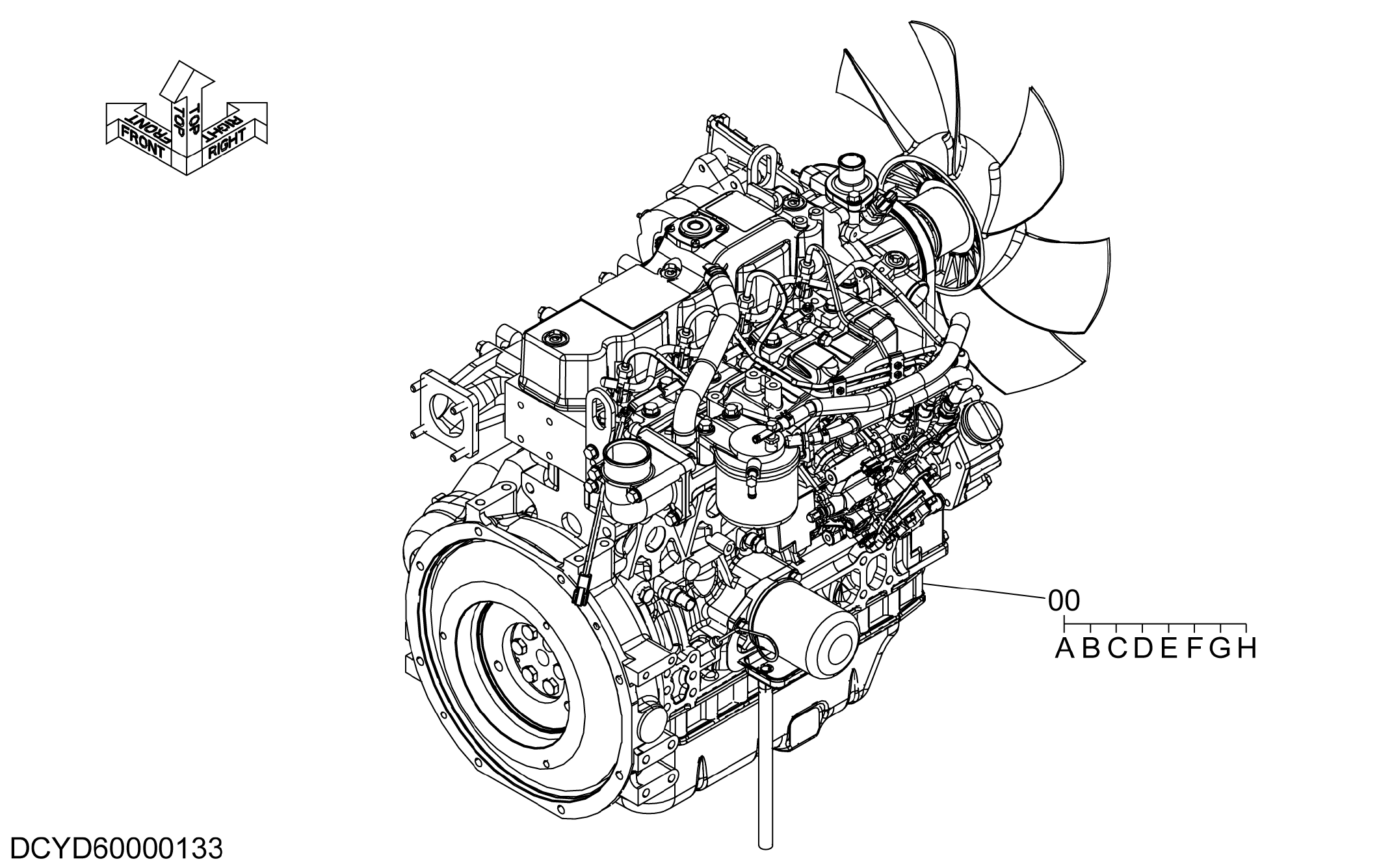 Схема Двигатель HITACHI ZX48U-5A