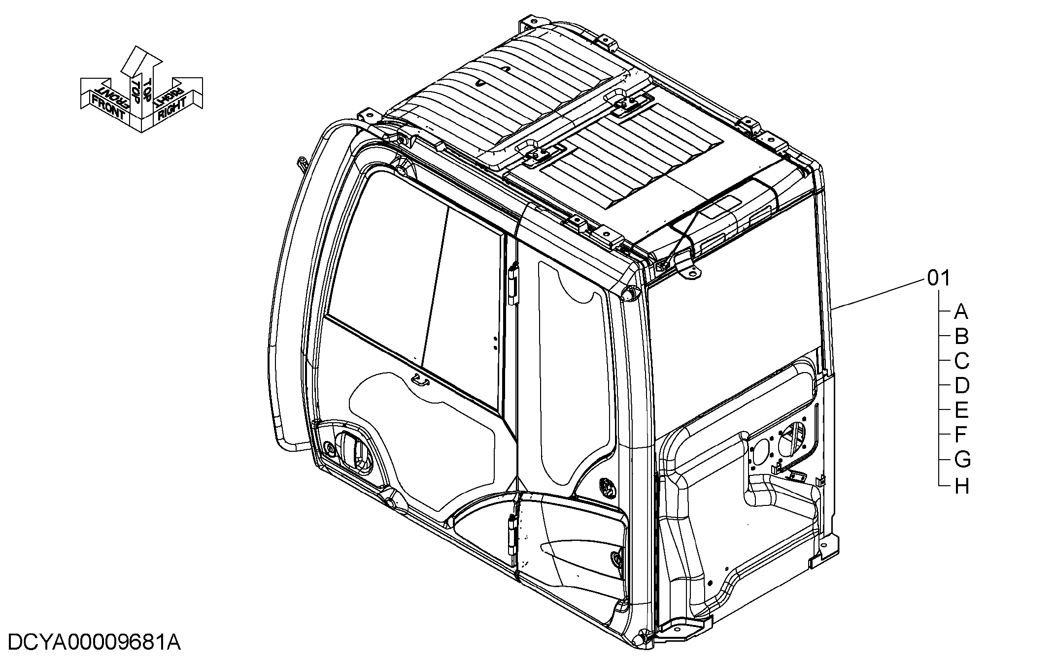Схема Кабина (мобиле коммуникатионс) HITACHI ZX240LC-5G