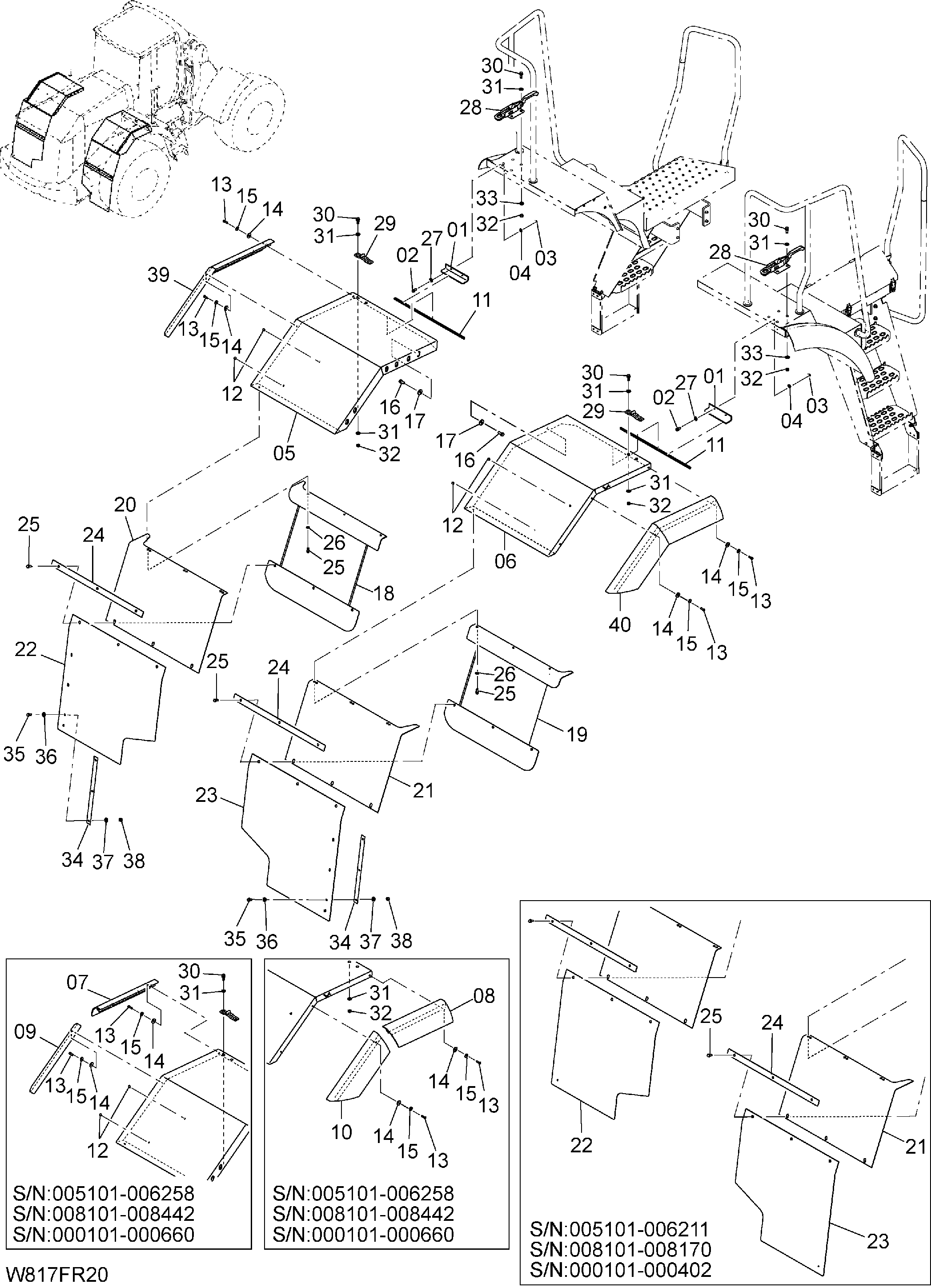 Схема Полный задний крыло(1-2)(FRF) HITACHI ZW310-HCMF