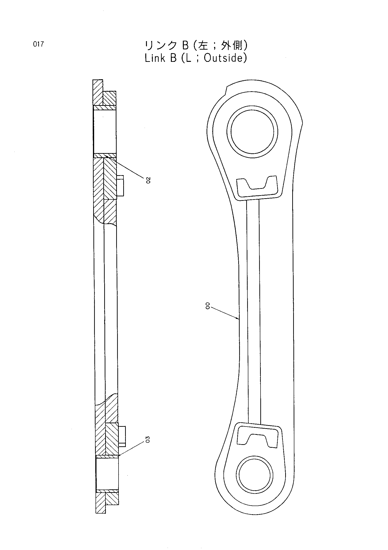 Схема Тяга B (L оутсиде) HITACHI EX1800