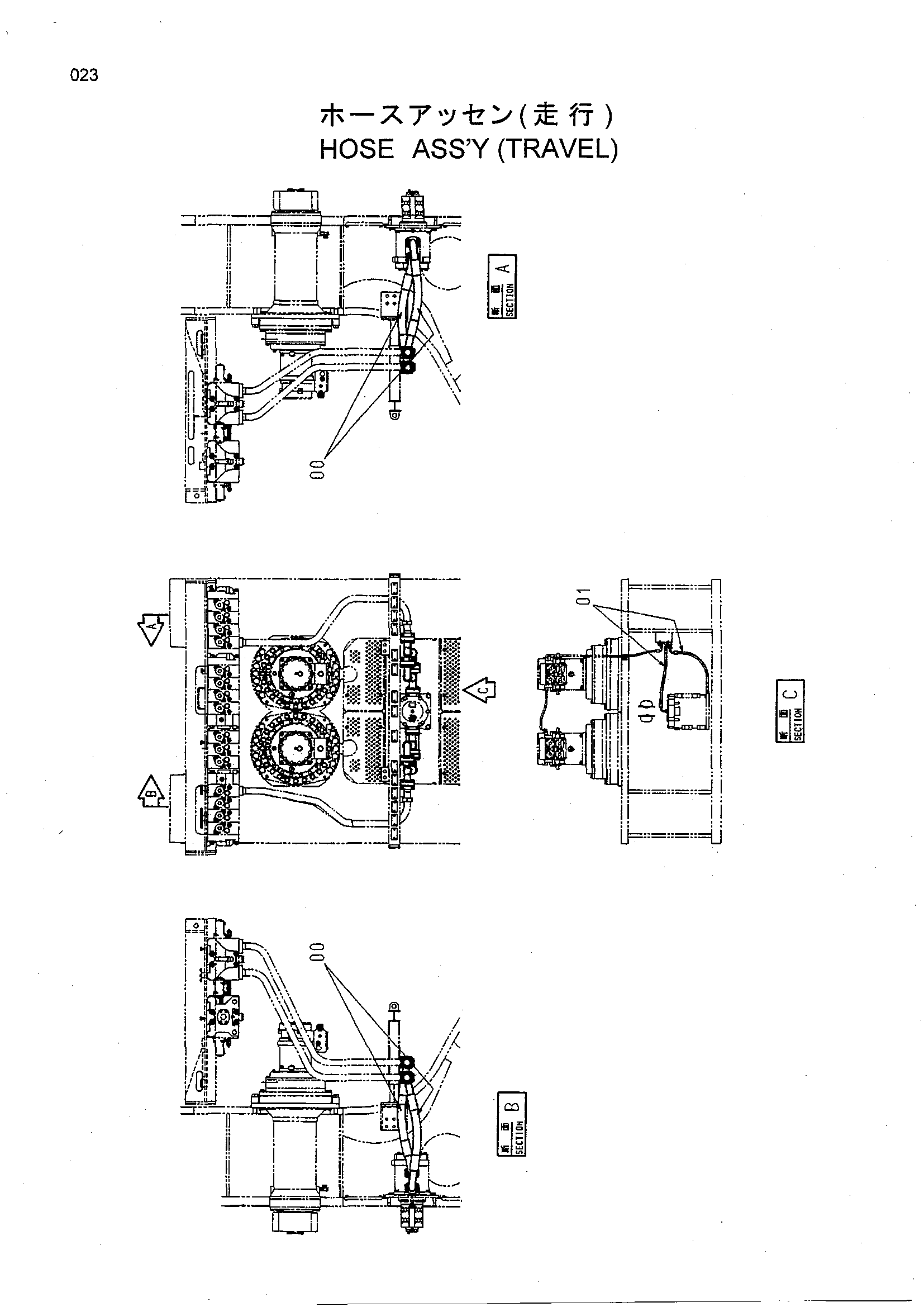 Схема Шланг в сборе (ход) HITACHI EX3600-5