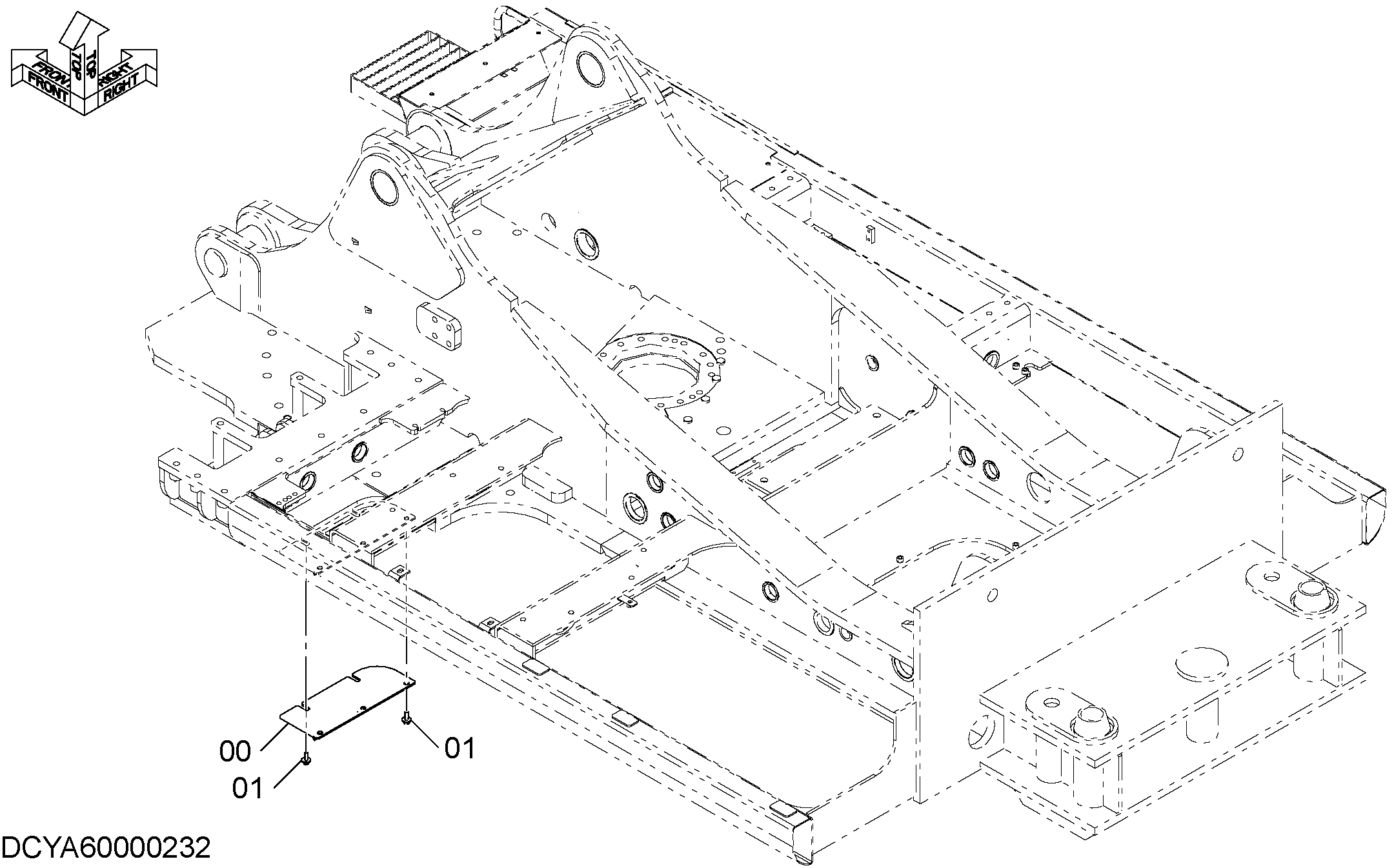 Схема Нижняя защита (наклон) (1) HITACHI ZX470LCH-5B