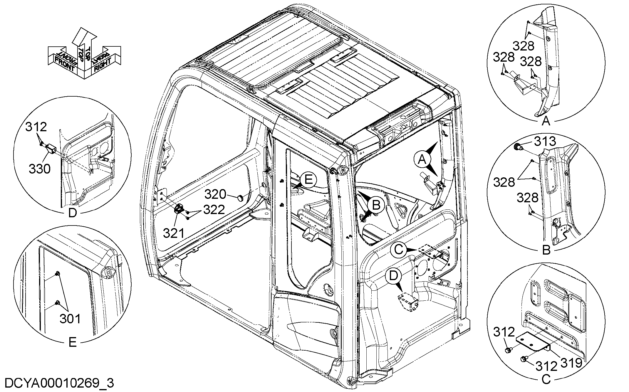 Схема HD кабина (3) HITACHI ZX670LCH-5G