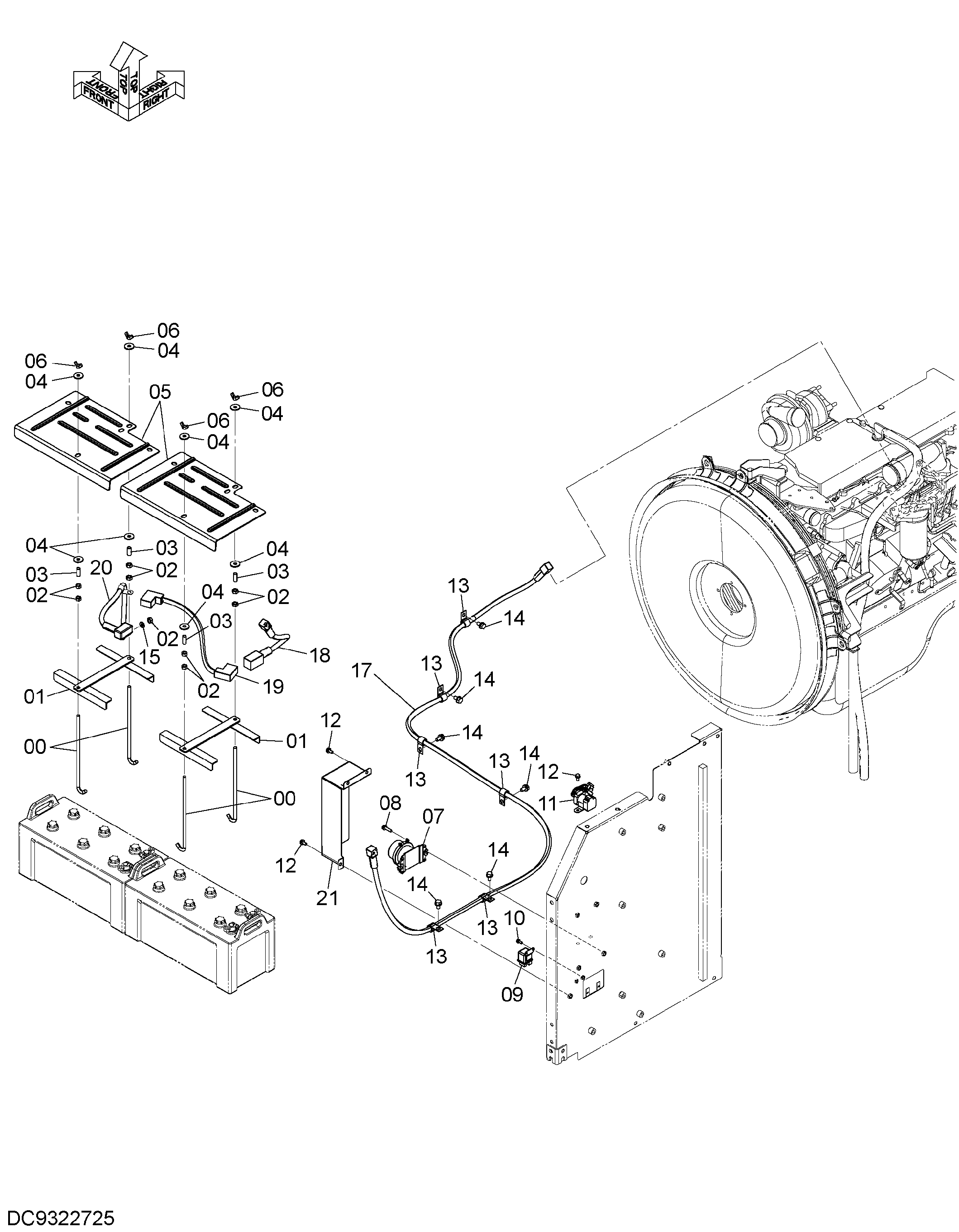 Схема Электрооборудование (1) HITACHI ZX350LCK-5G