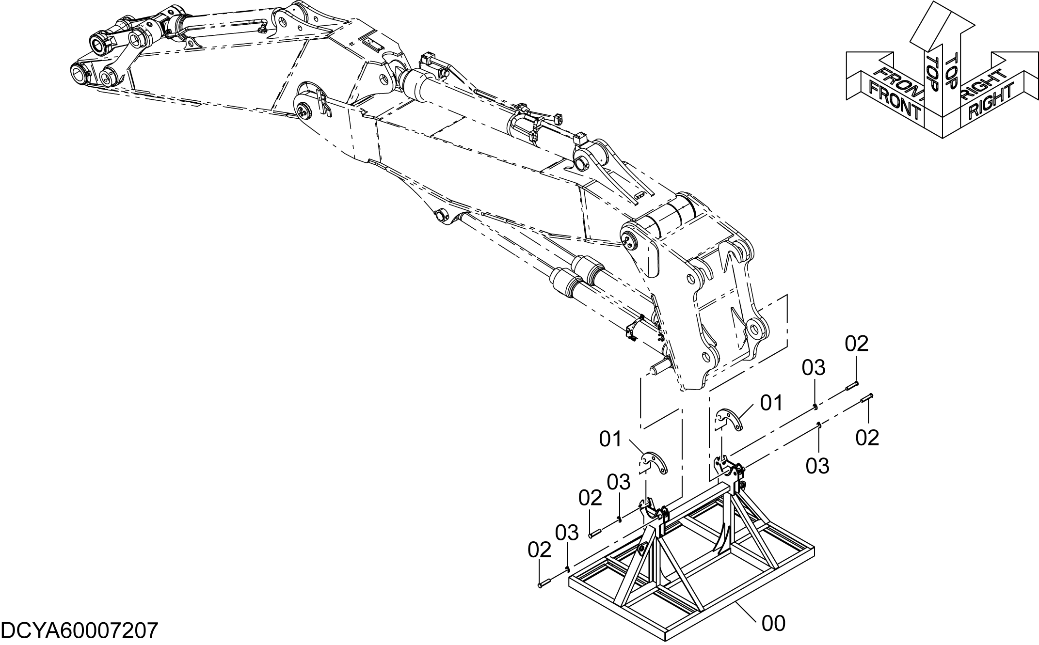 Схема Стойка (2-деталь стрела передний) HITACHI ZX470LCH-5B