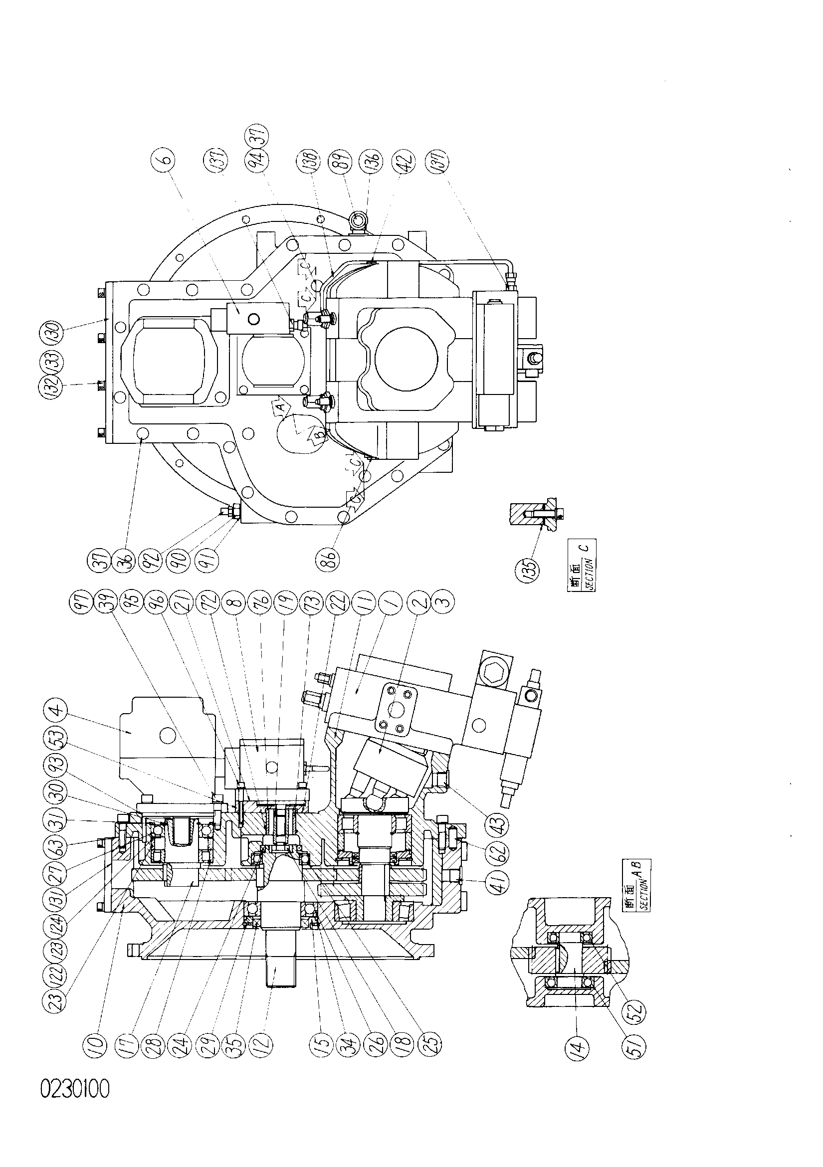 Схема Поршень насос HITACHI KH125-3(D)