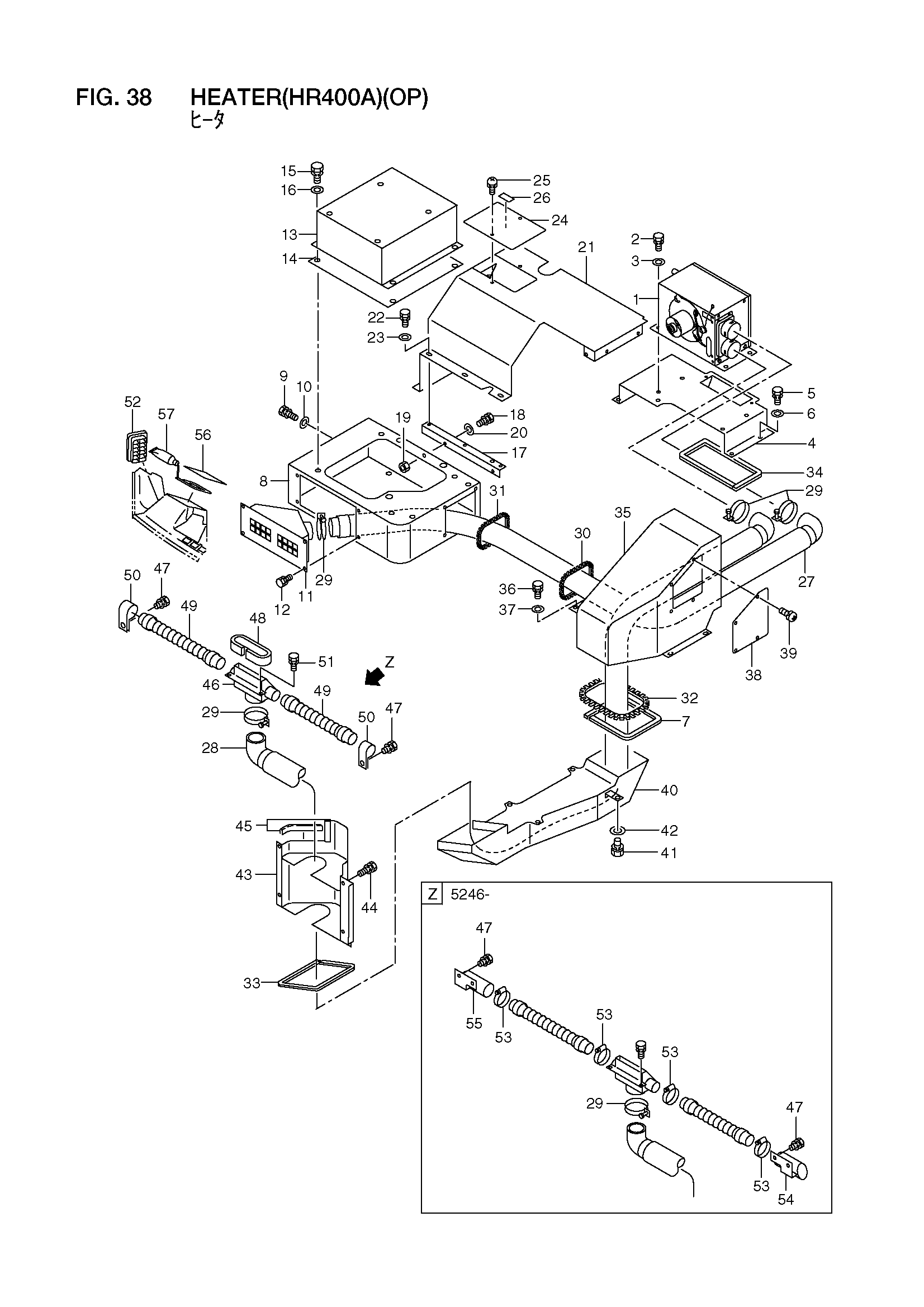 Схема Отопитель(HR400A)(OP) HITACHI LX70-7