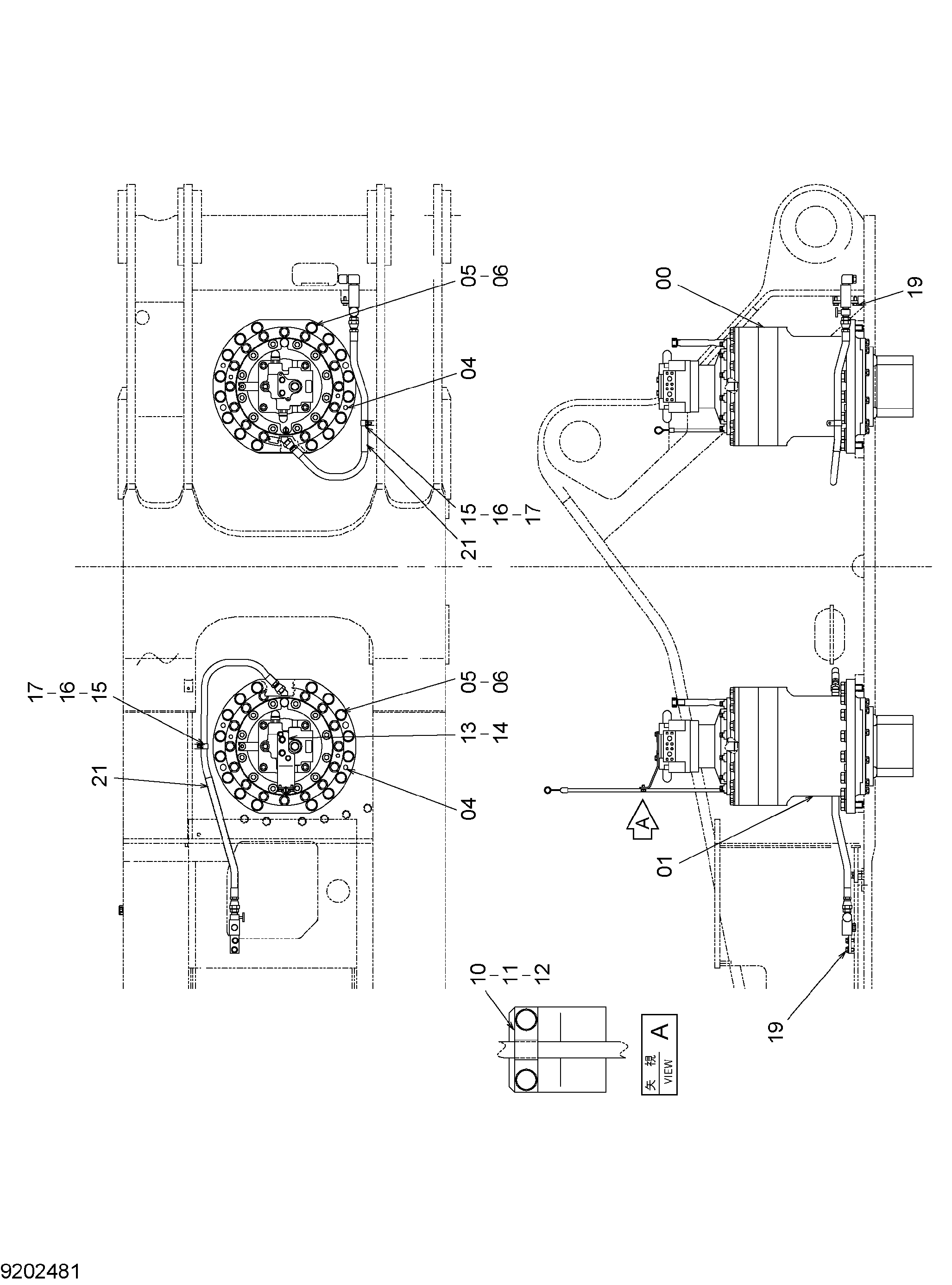 Схема Опора механизма поворота HITACHI ZX1800K-3