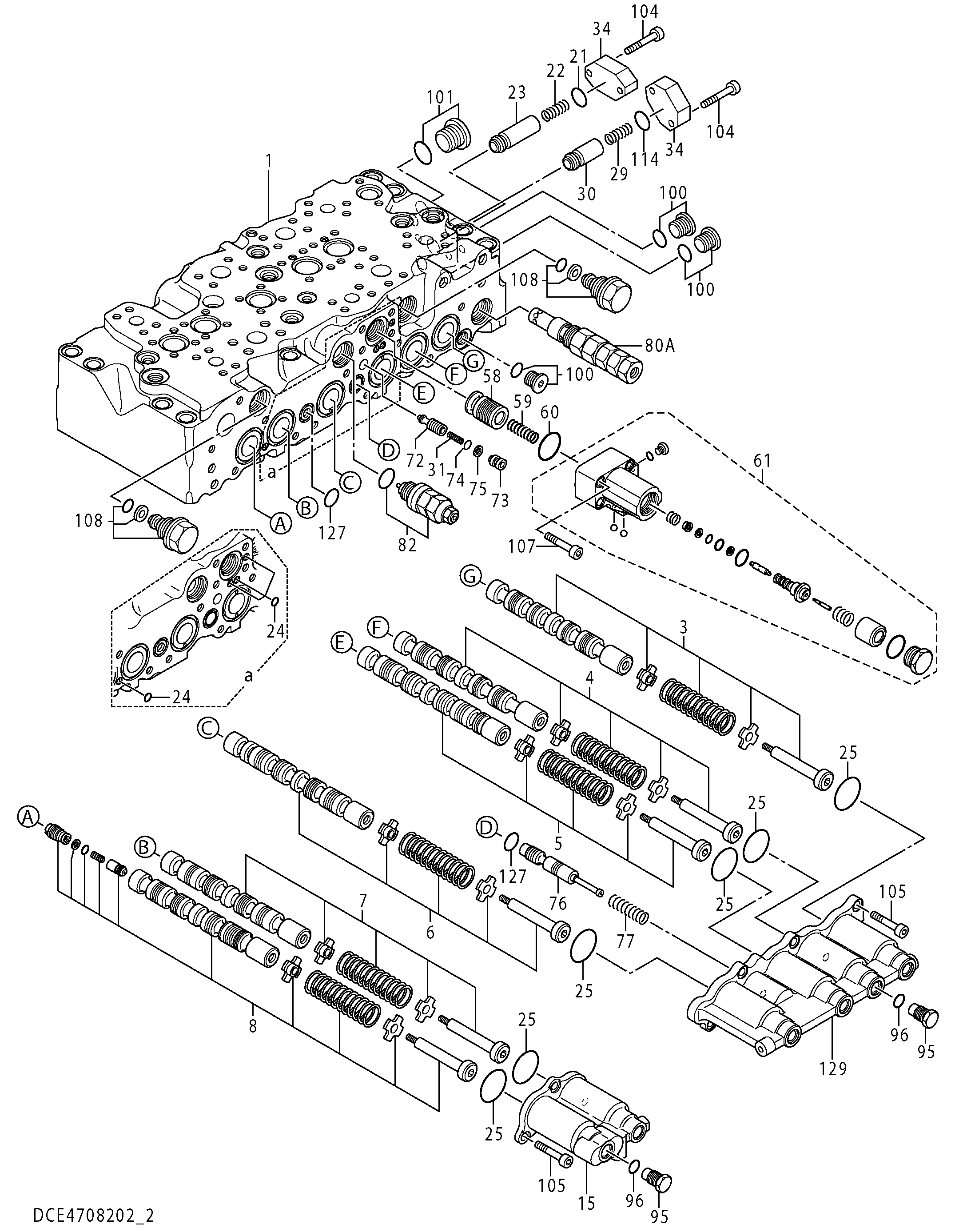 Схема Гидрораспределитель (2/5) HITACHI ZX290LCN-5B