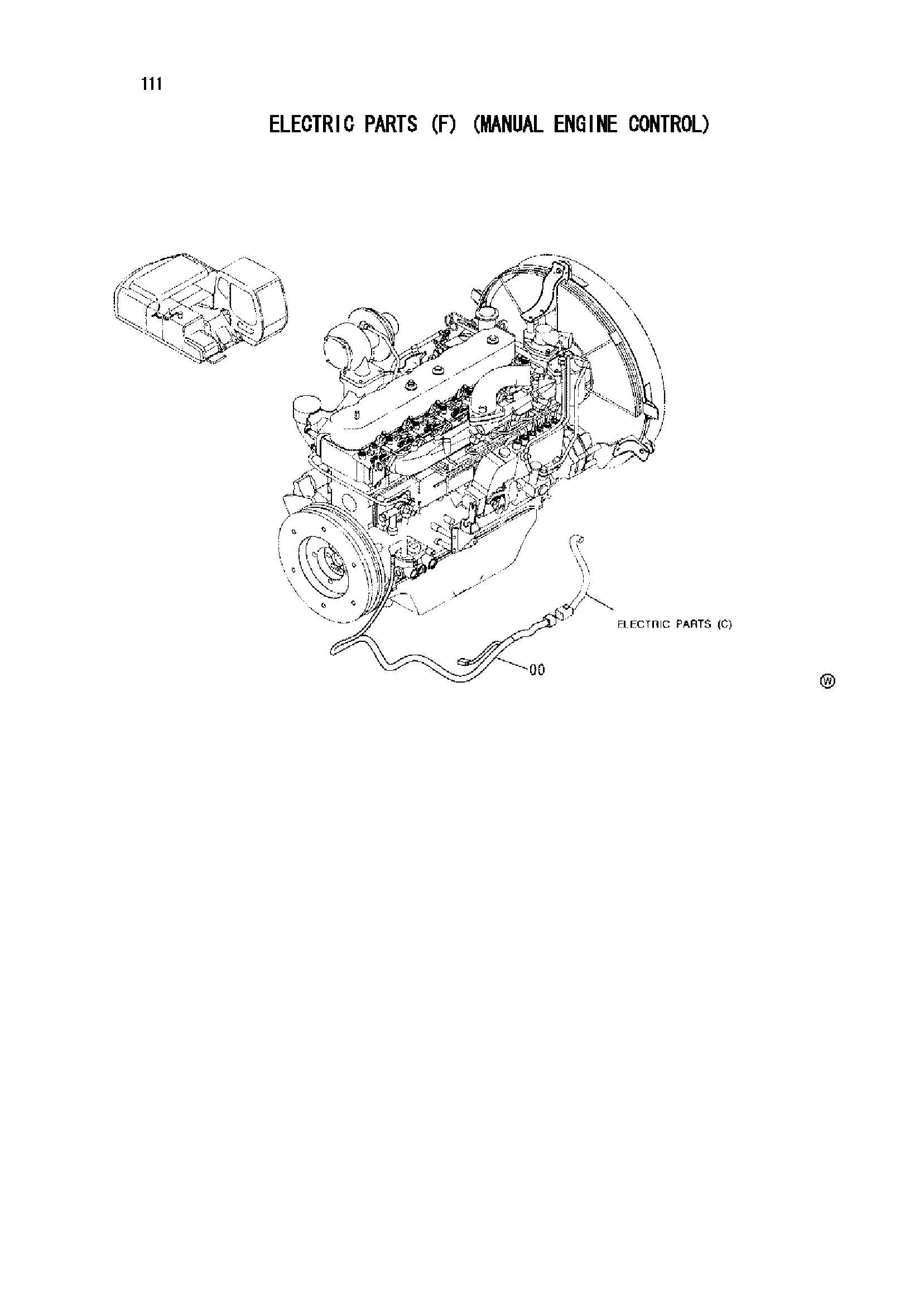 Схема Электрооборудование (F) (ручной управление двигателем) HITACHI IZX210F