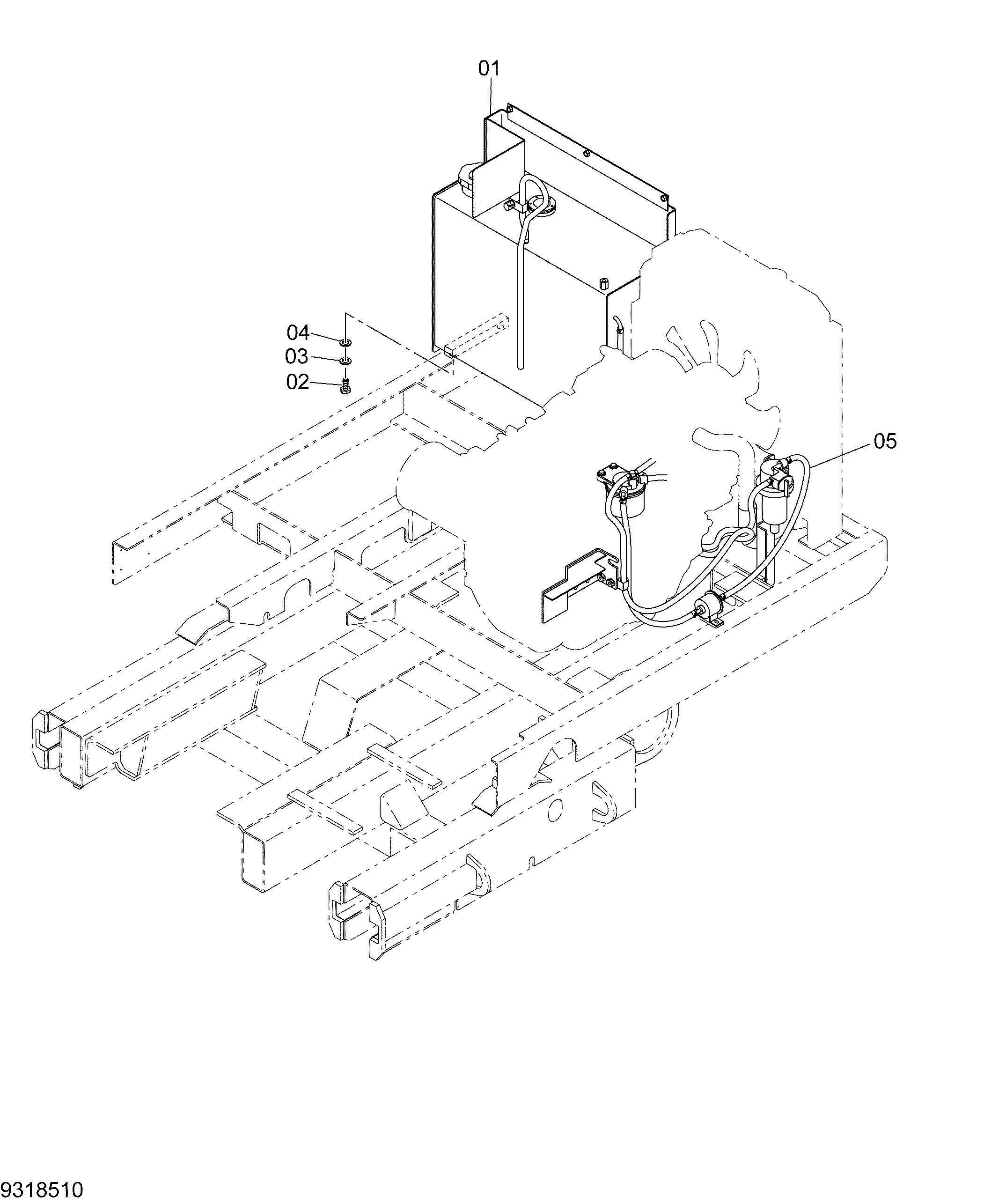 Схема Топливный система HITACHI FCS410MS