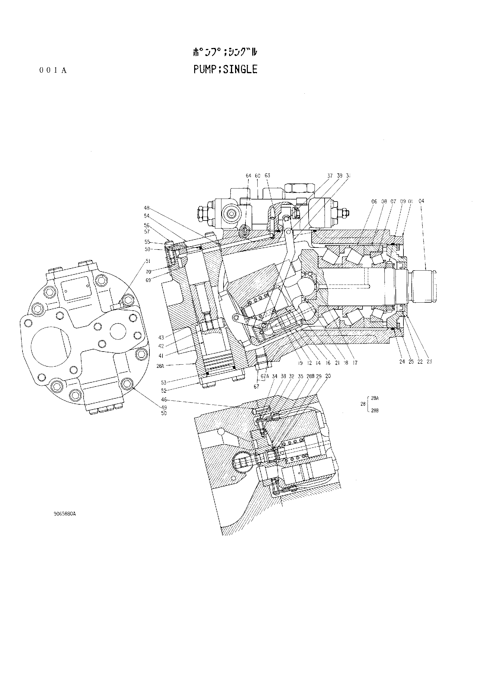 Схема Насос одинарный HITACHI EX200