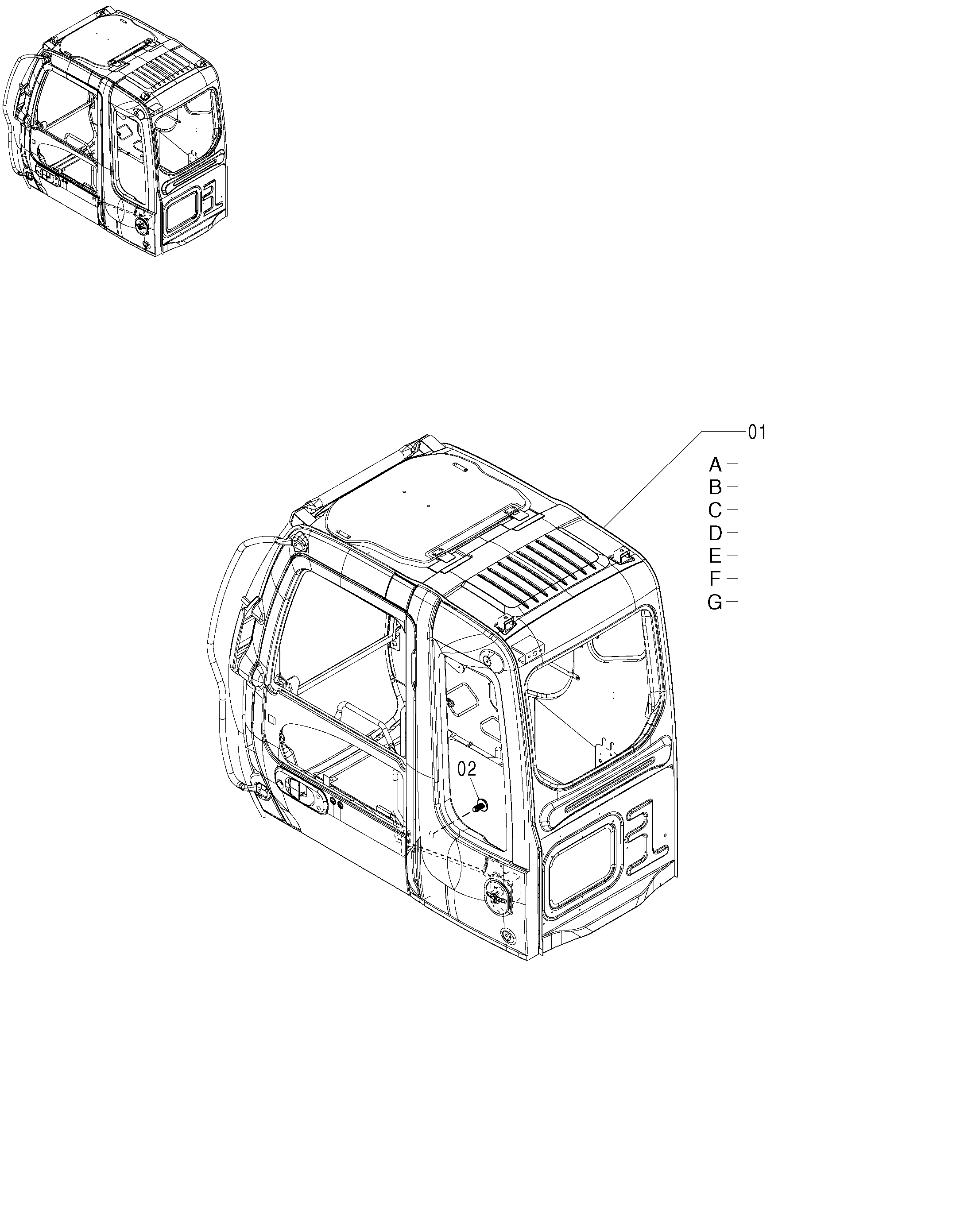 Схема Кабина (STD)<460> HITACHI ZX450