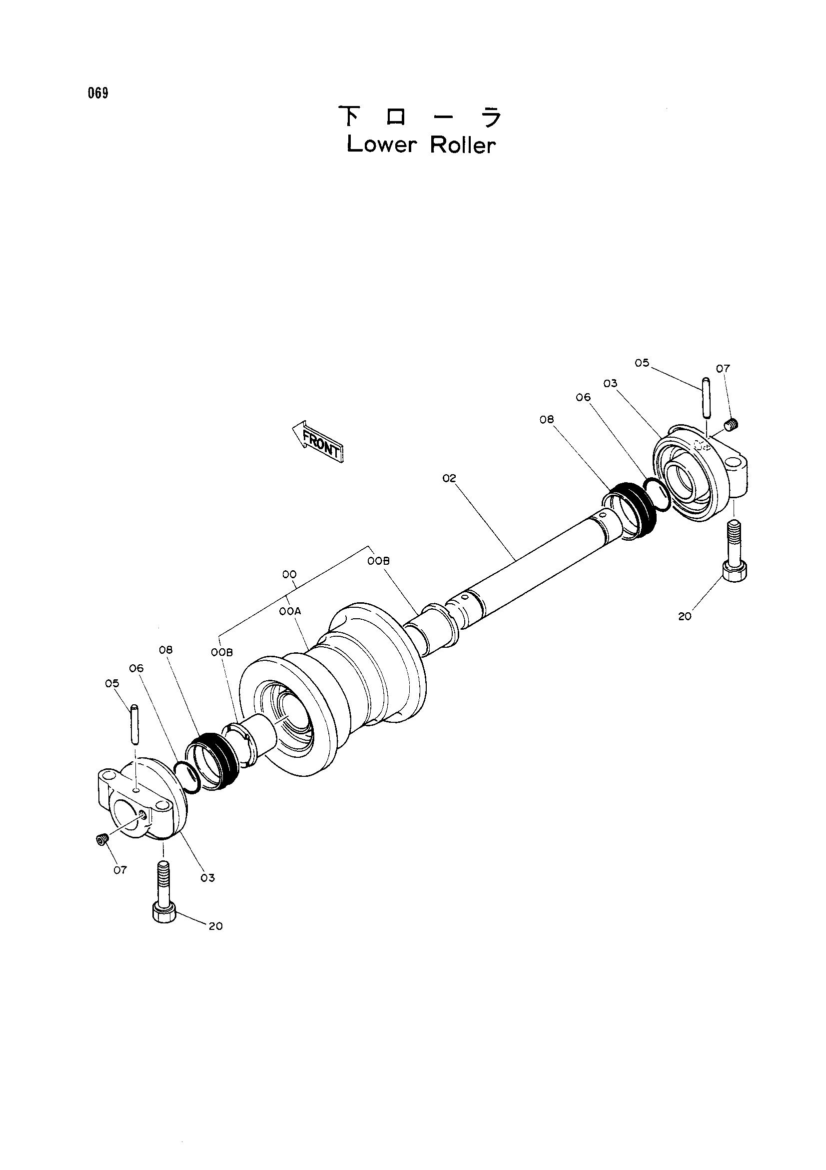 Схема Опорный каток HITACHI EX60SR
