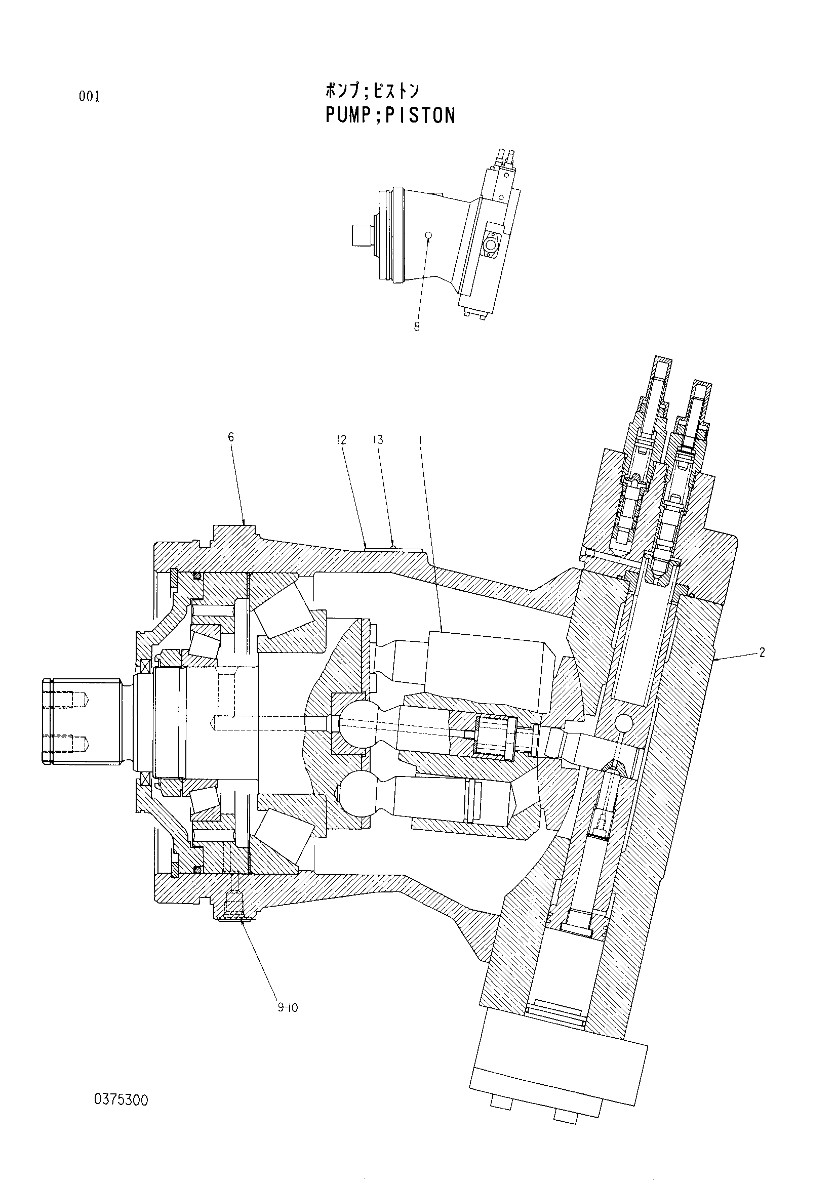 Схема Поршневой насос HITACHI EX400