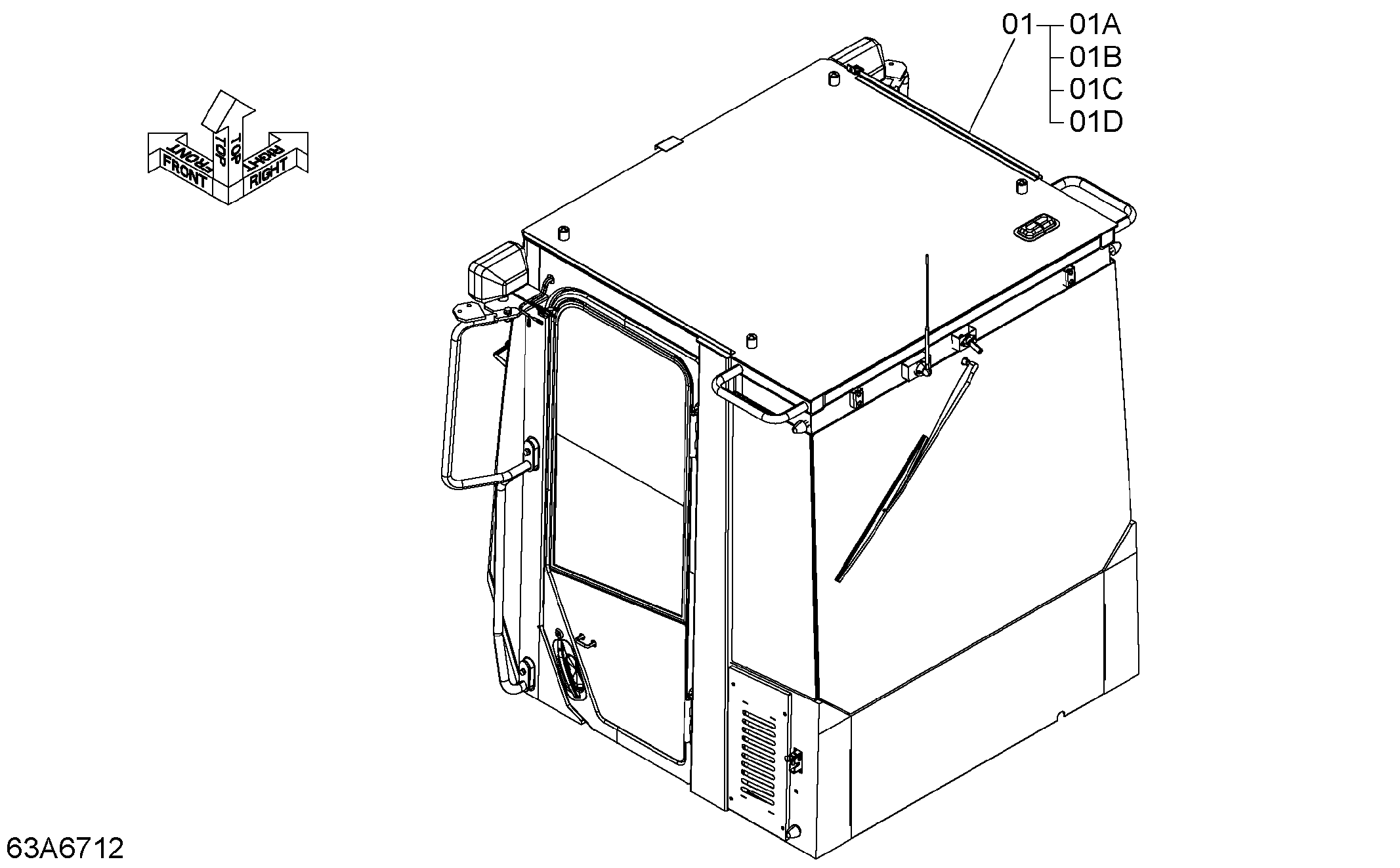 Схема Кабина (без GPS) HITACHI ZW100