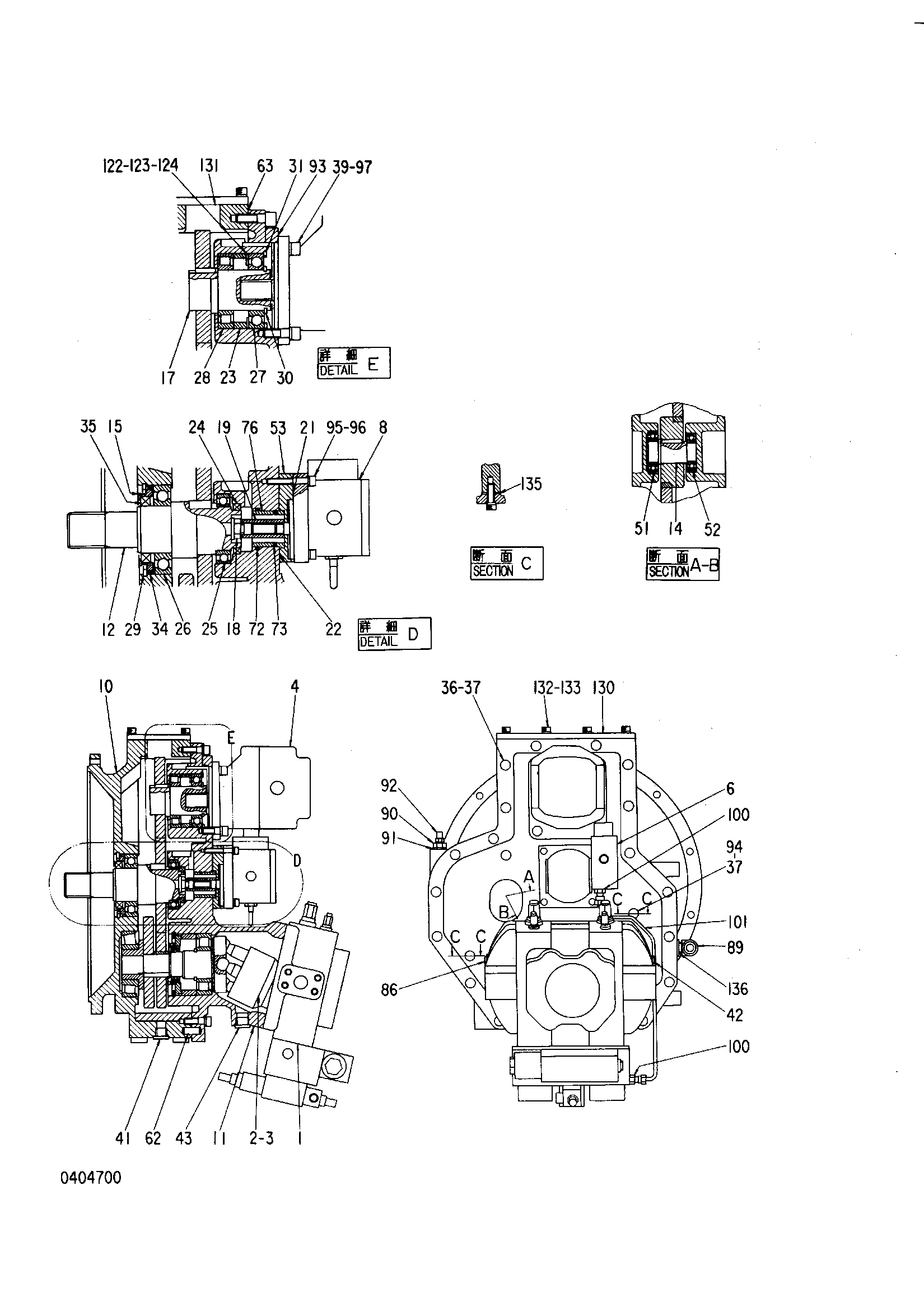 Схема Поршень насос HITACHI KH125-3(D)
