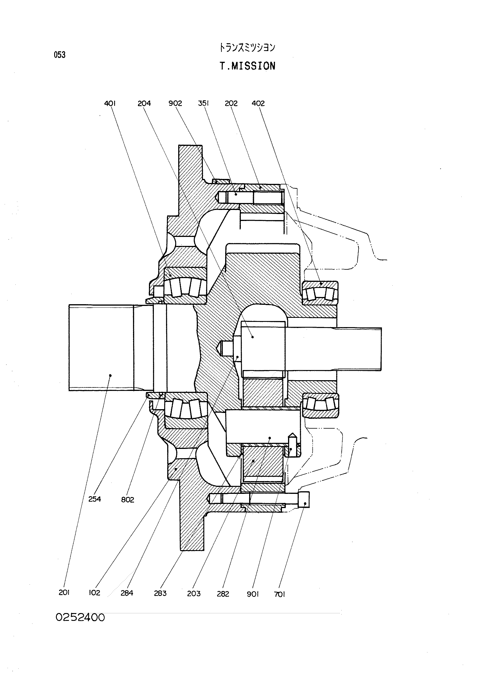 Схема Трансмиссия HITACHI KH125-3(D)