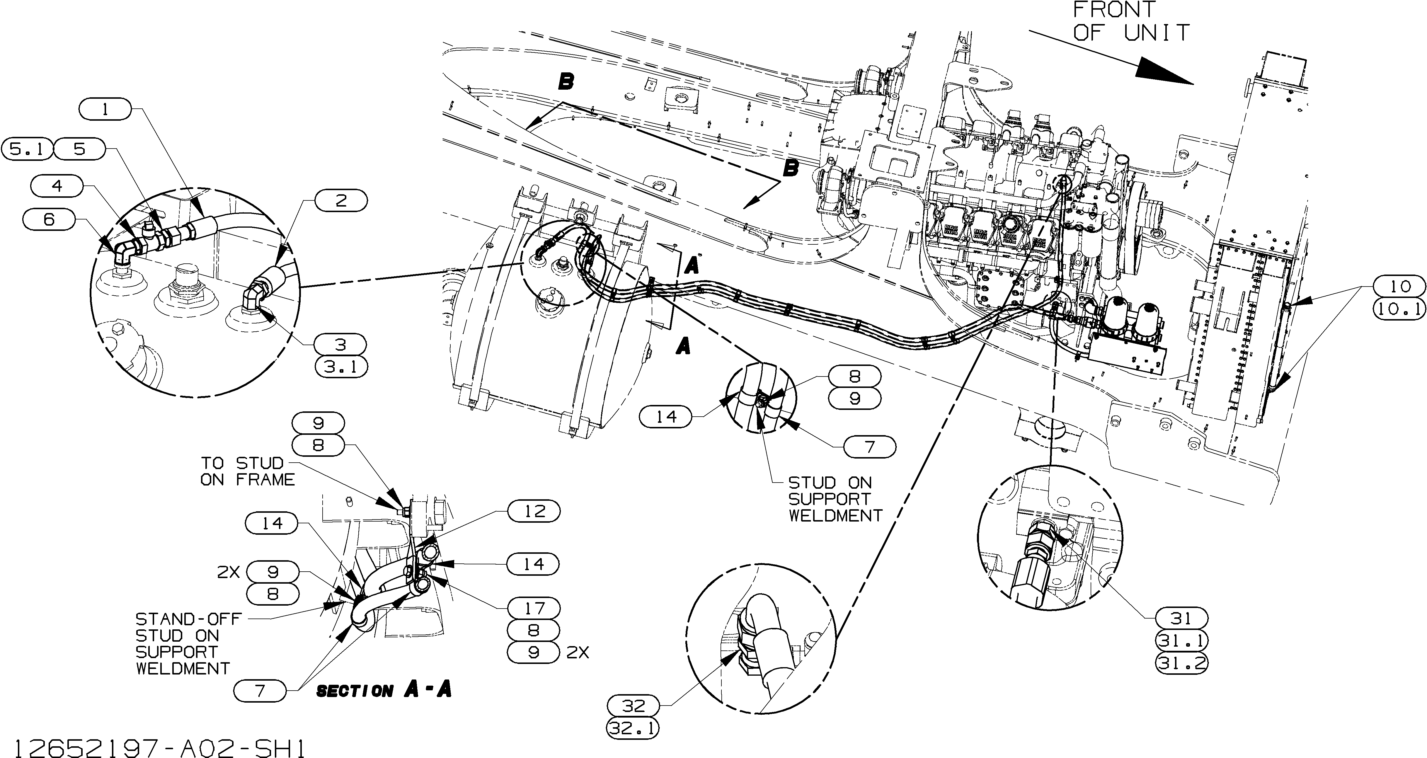 Схема 2310-Топливный линес-кхассис HITACHI EH1100-3