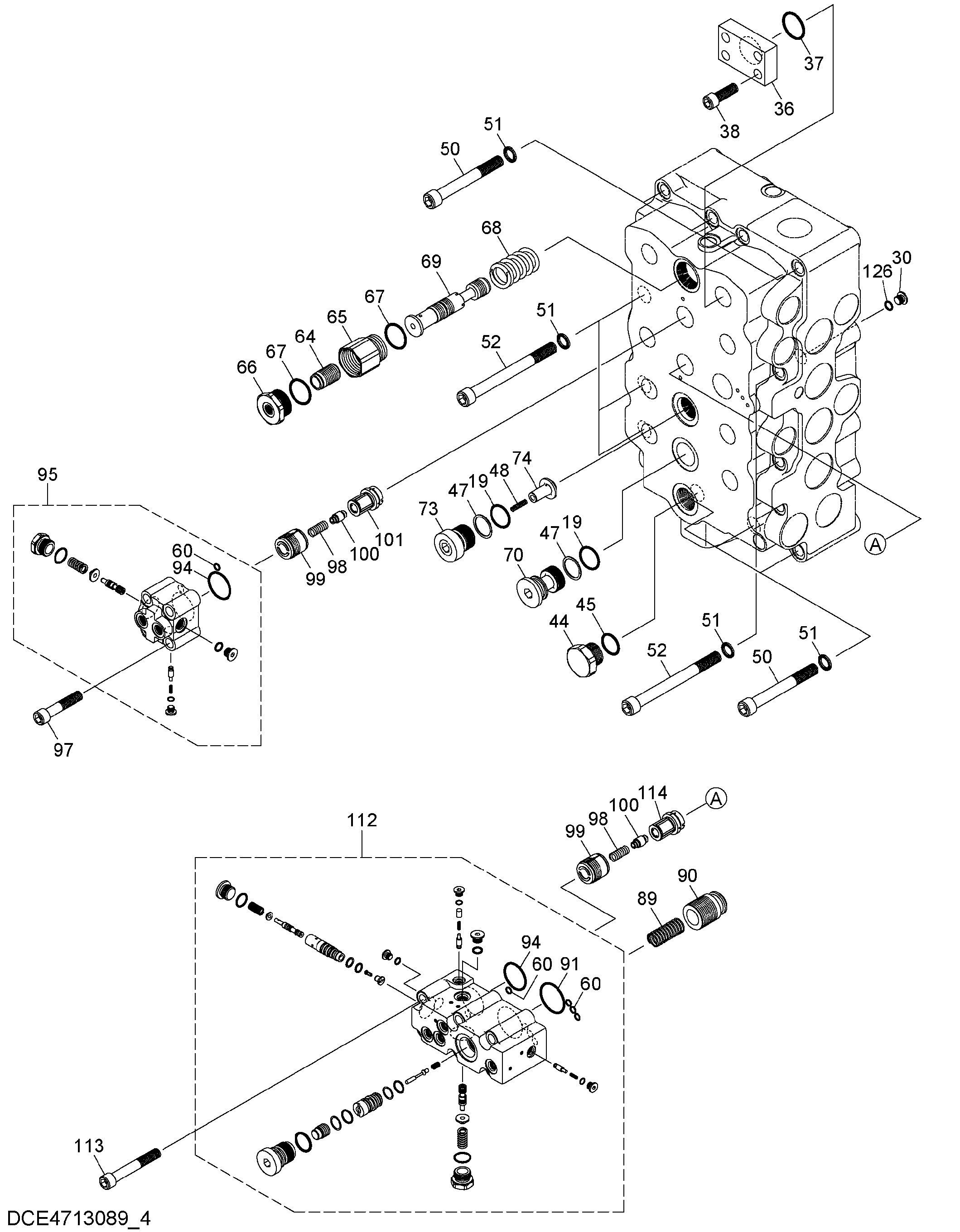 Схема Гидрораспределитель (4/4) HITACHI ZX870H-5G