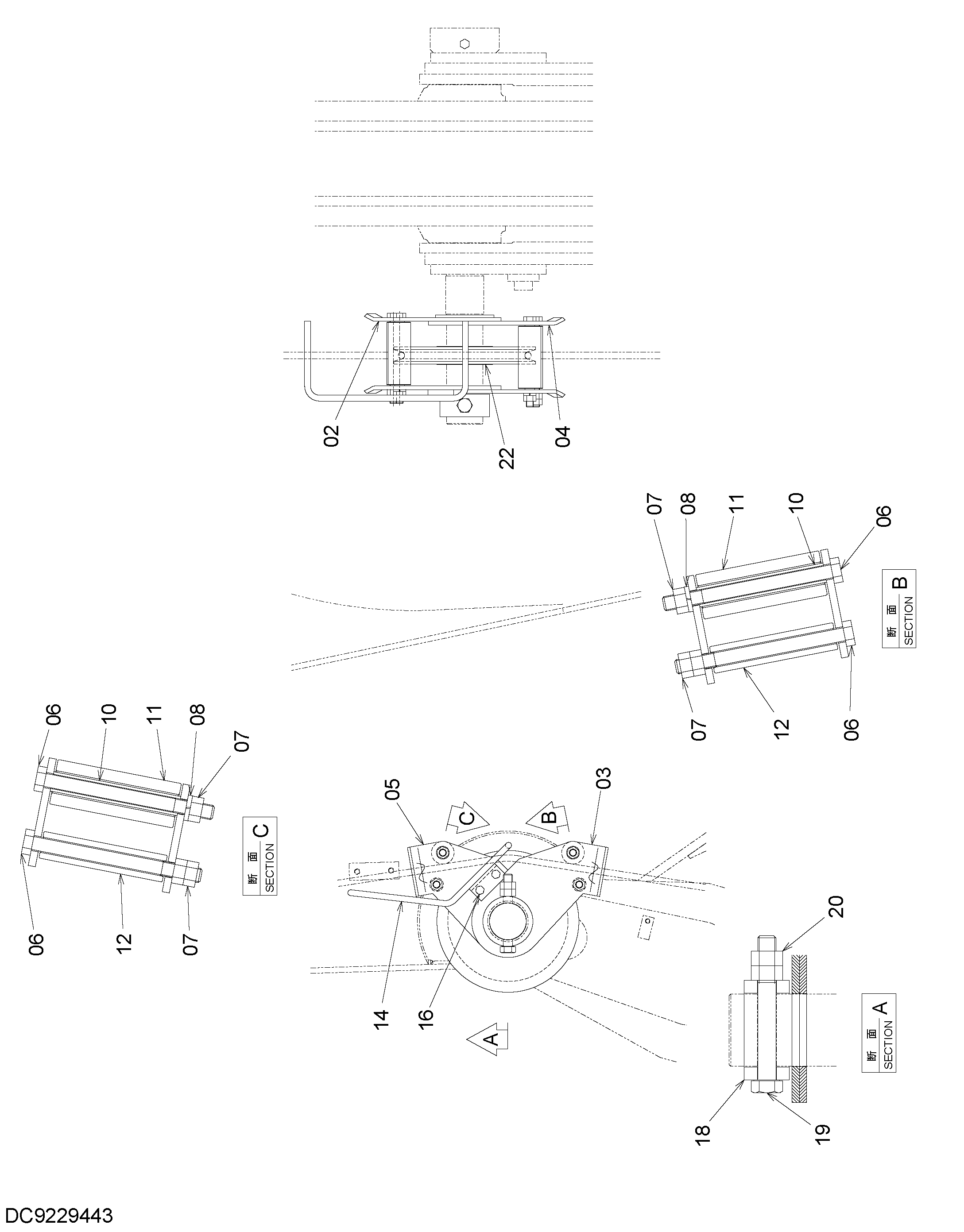 Схема Направляющая сеаве (A) HITACHI RX3300-3