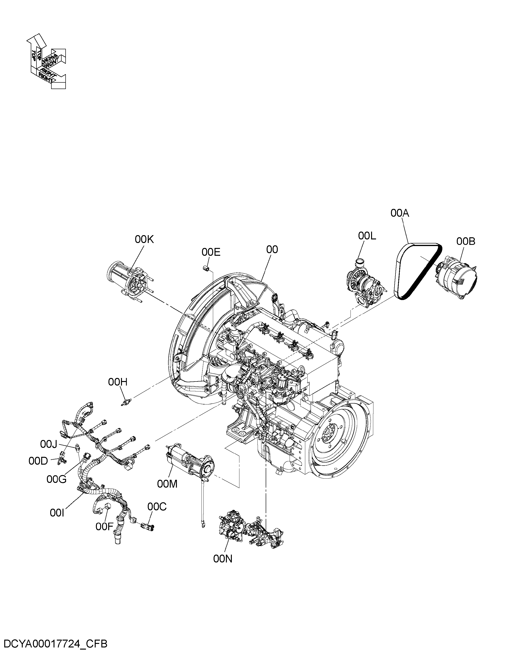 Схема Двигатель HITACHI ZX145W-3-AMS