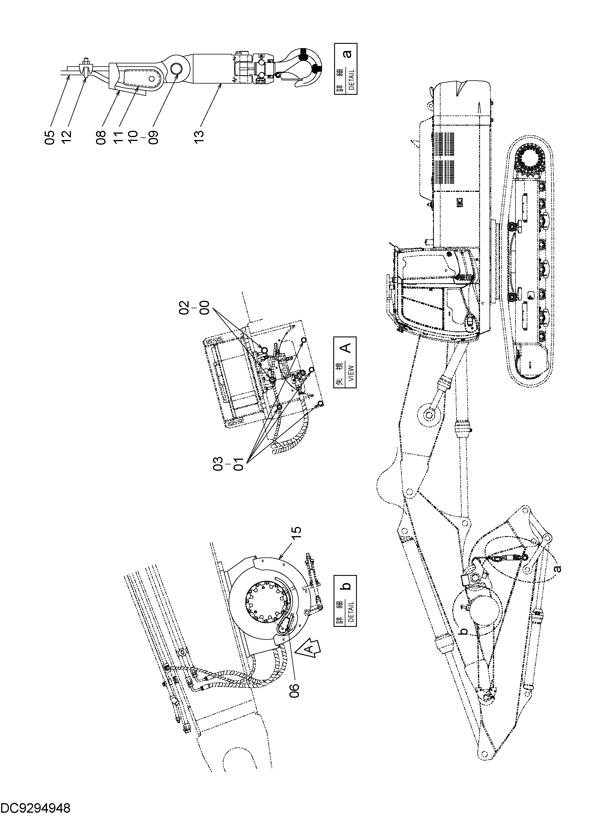 Схема Лебёдка детали HITACHI RX3300-3