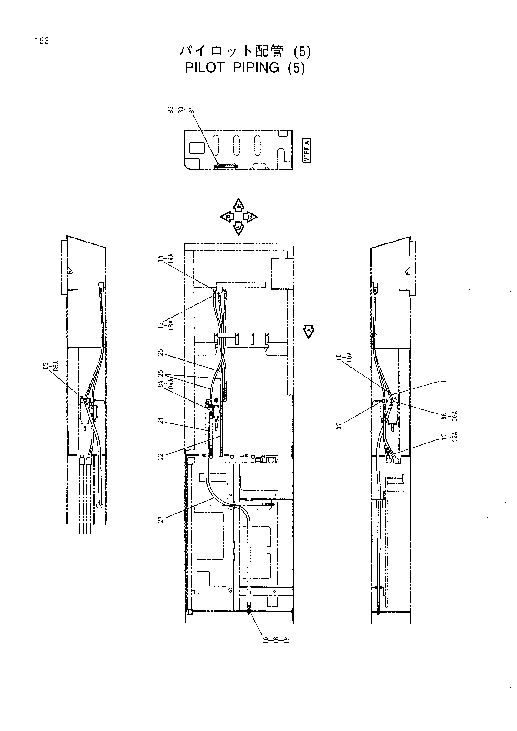 Схема Пилотные гидролинии (5) HITACHI MX5015