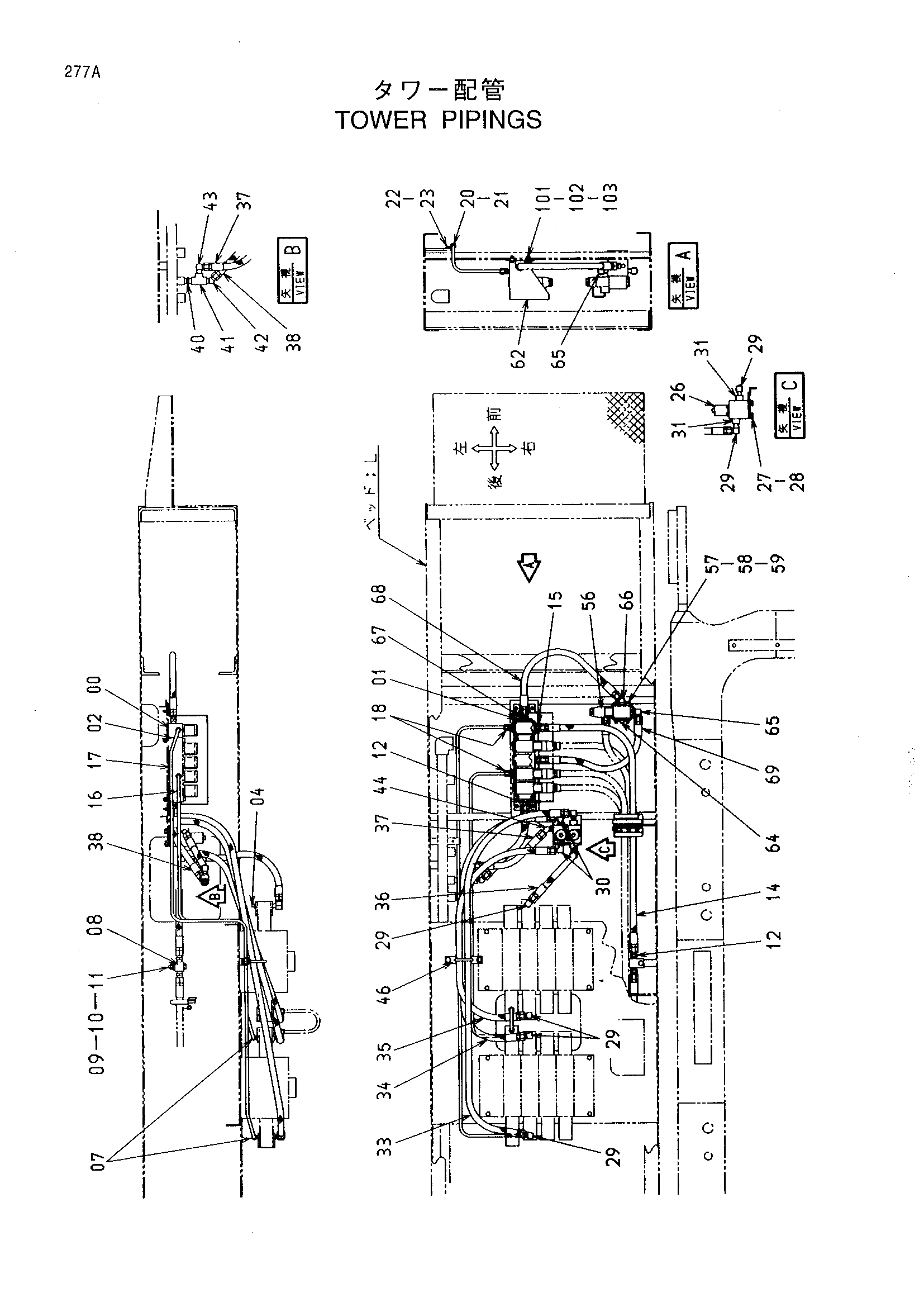 Схема Башенный трубопроводы HITACHI KH300