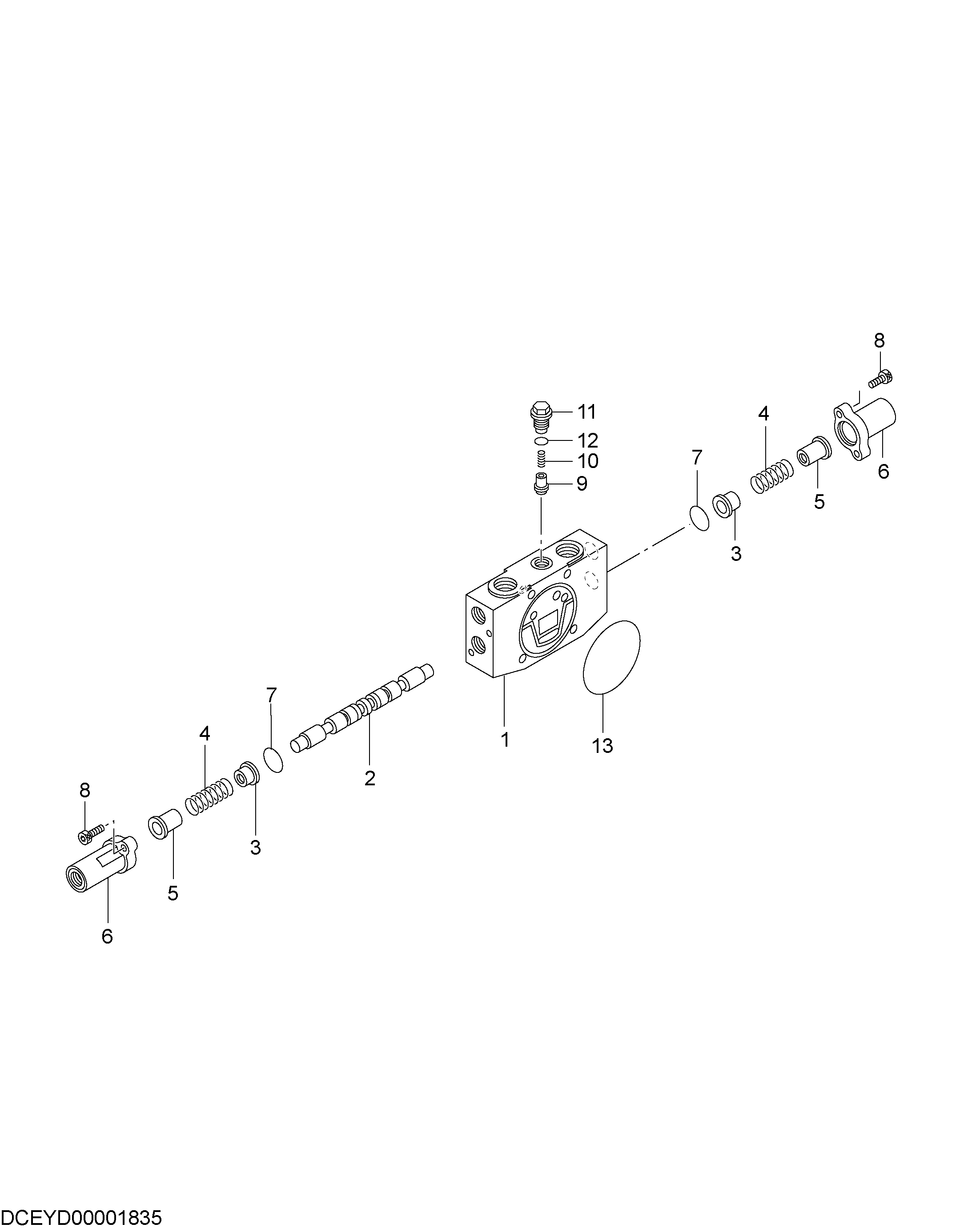 Схема Секция (резервный: 2) HITACHI ZX35U-3