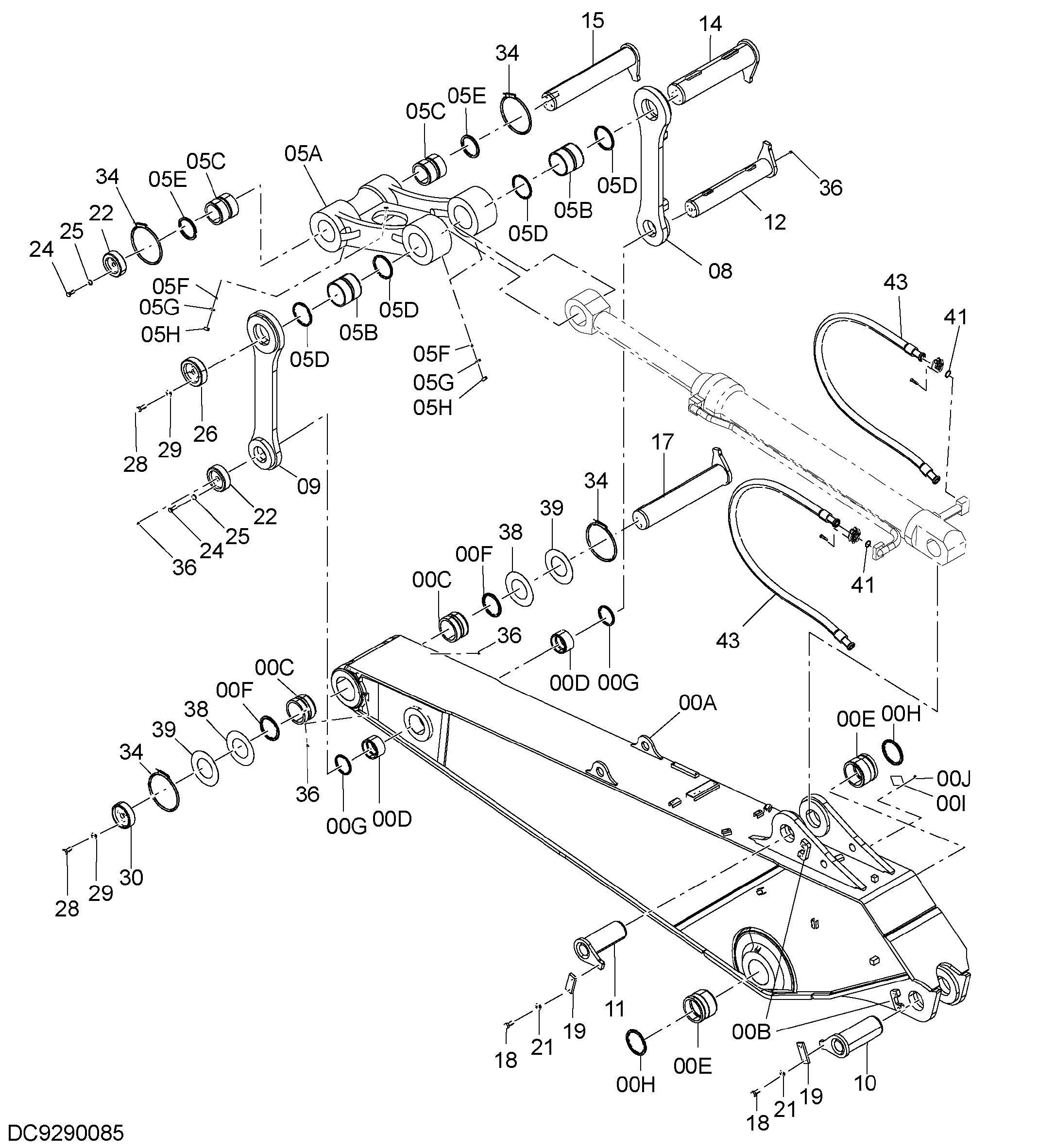 Схема Рукоять 4.2m HITACHI ZX670LC-5B