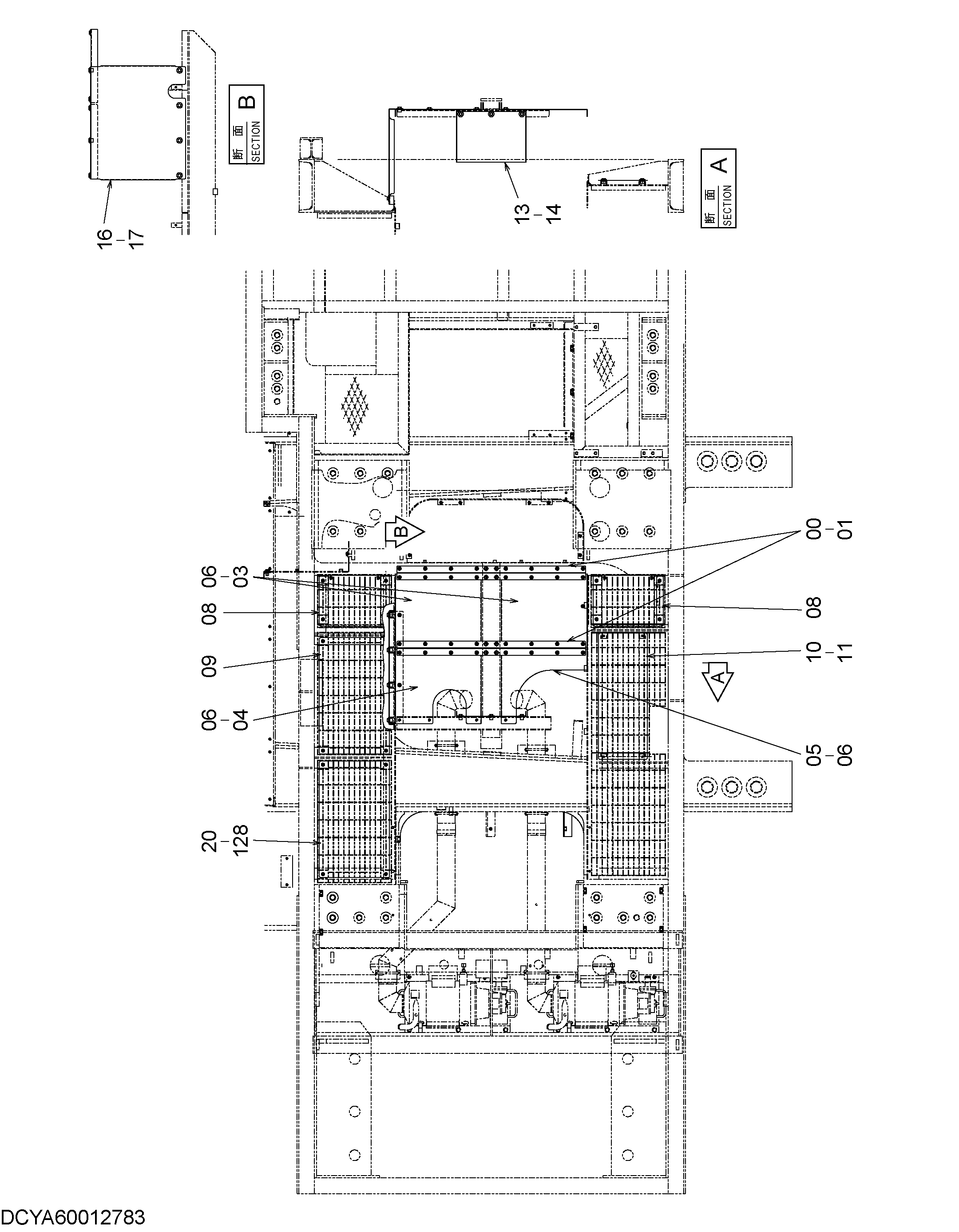 Схема Нижняя защита HITACHI EX2600-6BH