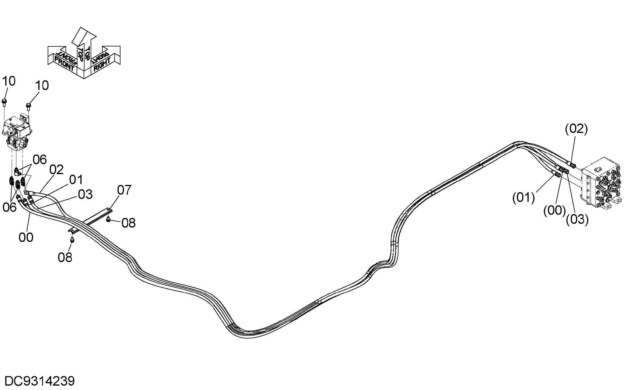 Схема Пилотные гидролинии (6) HITACHI ZX670LC-5B