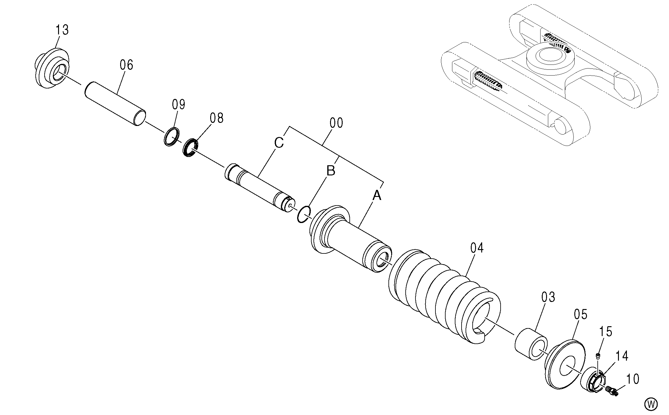 Схема Механизм натяжения [EU2] HITACHI ZX130H